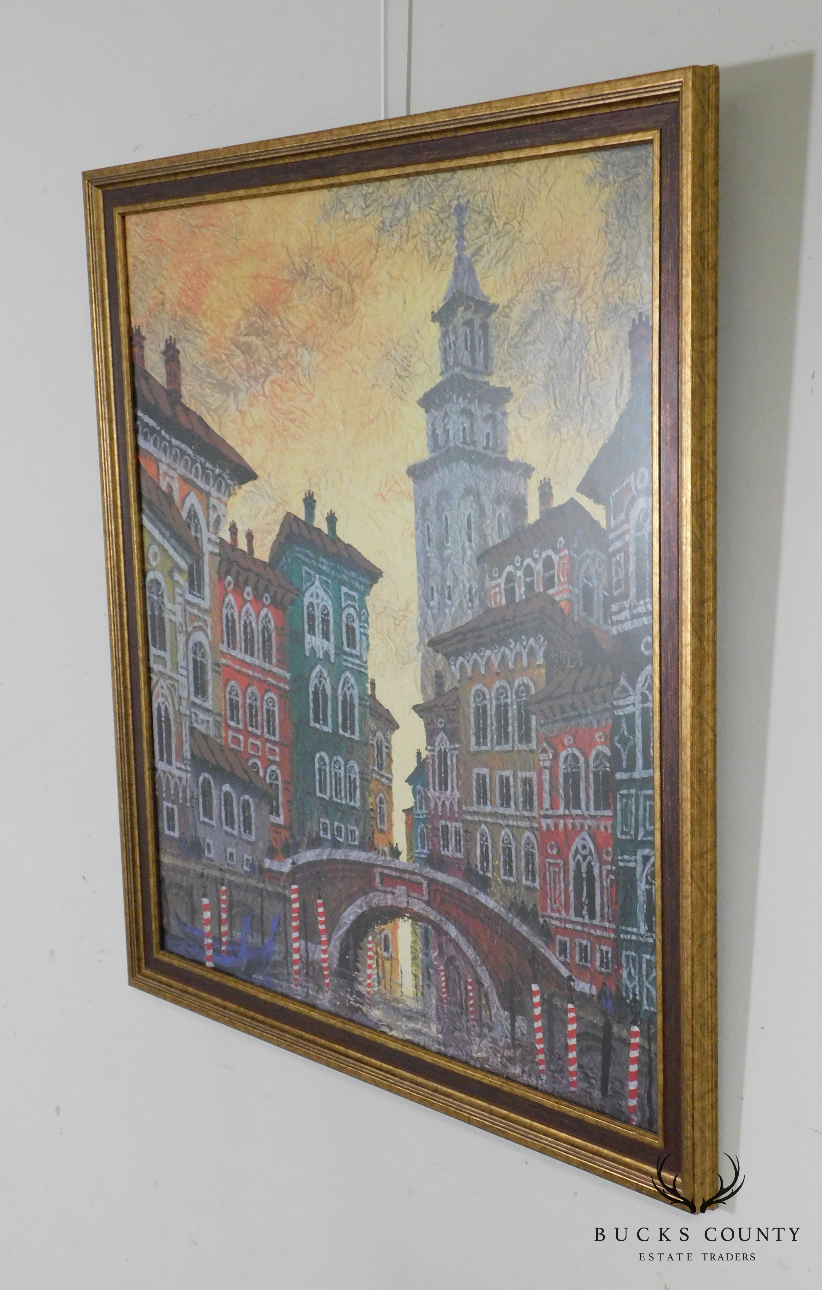 Anatole Krasnyansky "Venice Yellow Sunset" Framed Print