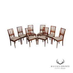 Broyhill Brasilia Mid Century Modern Set of Eight Walnut Dining Chairs