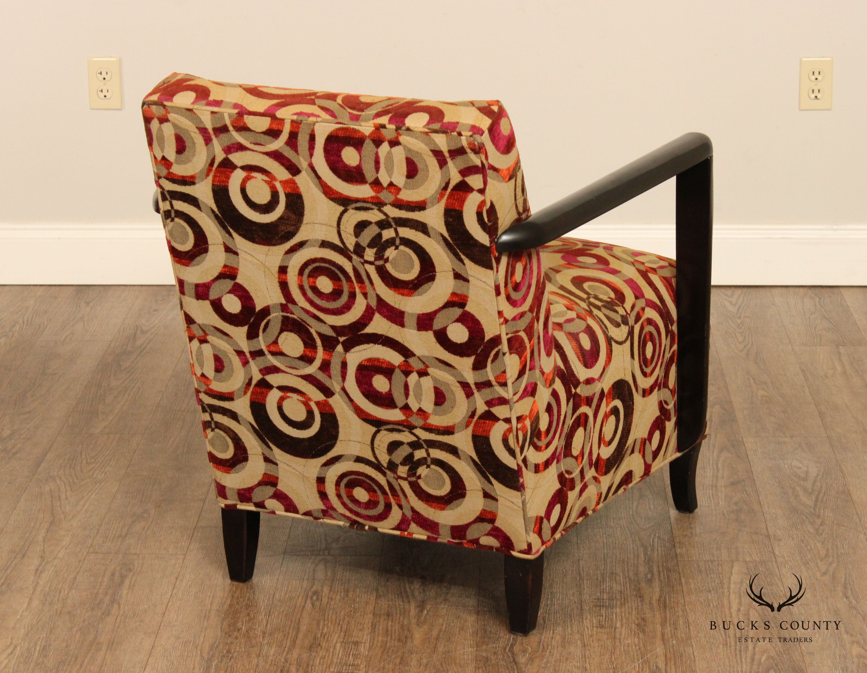 Contemporary Geometric Upholstered Lounge Arm Chair