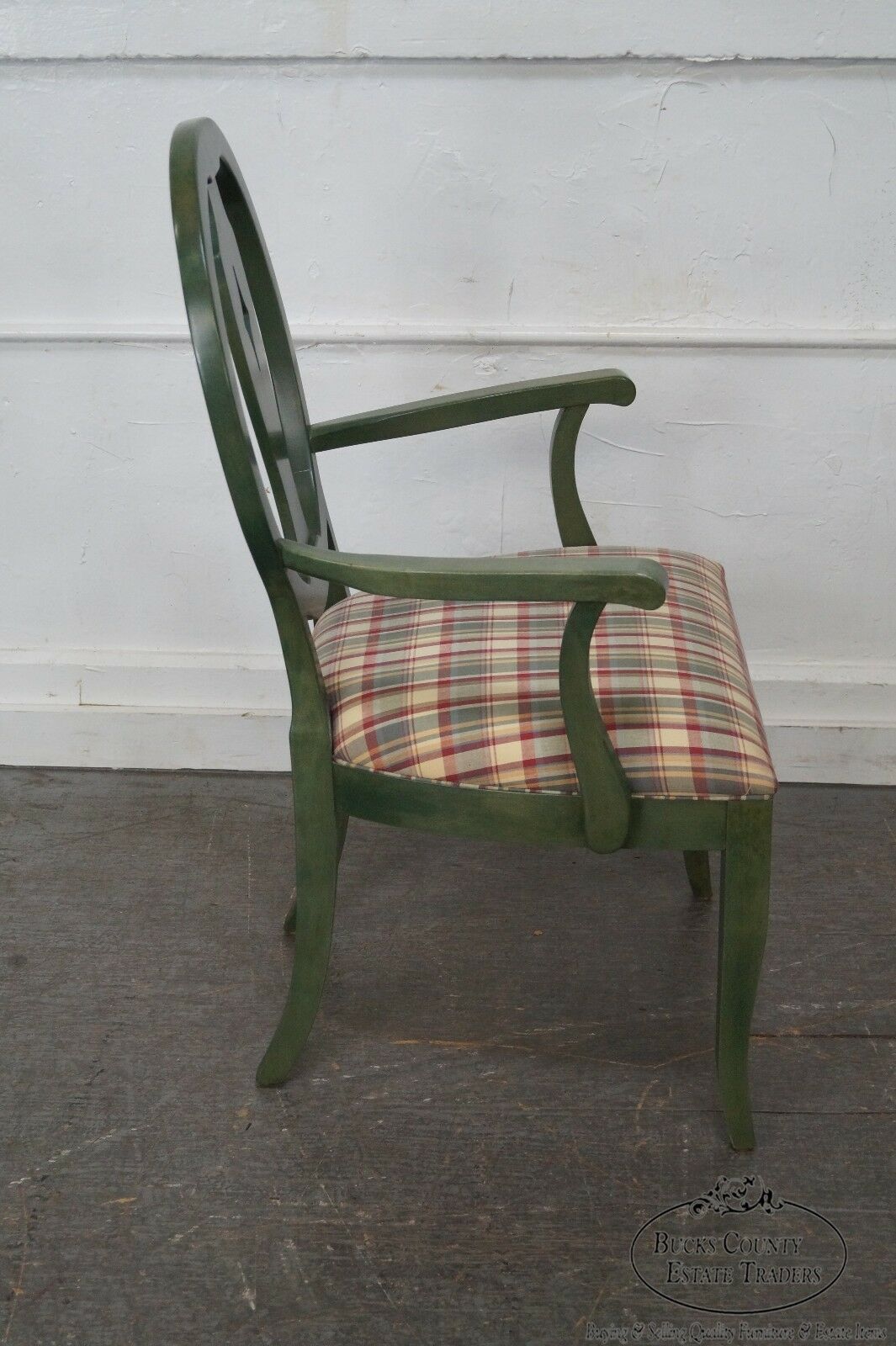 Ethan Allen Country Colors Green Painted Arm Chair