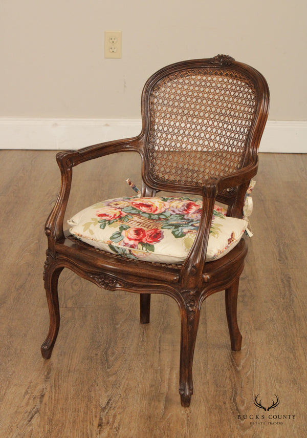 French Louis XV Style Childs Caned Bergere Chair