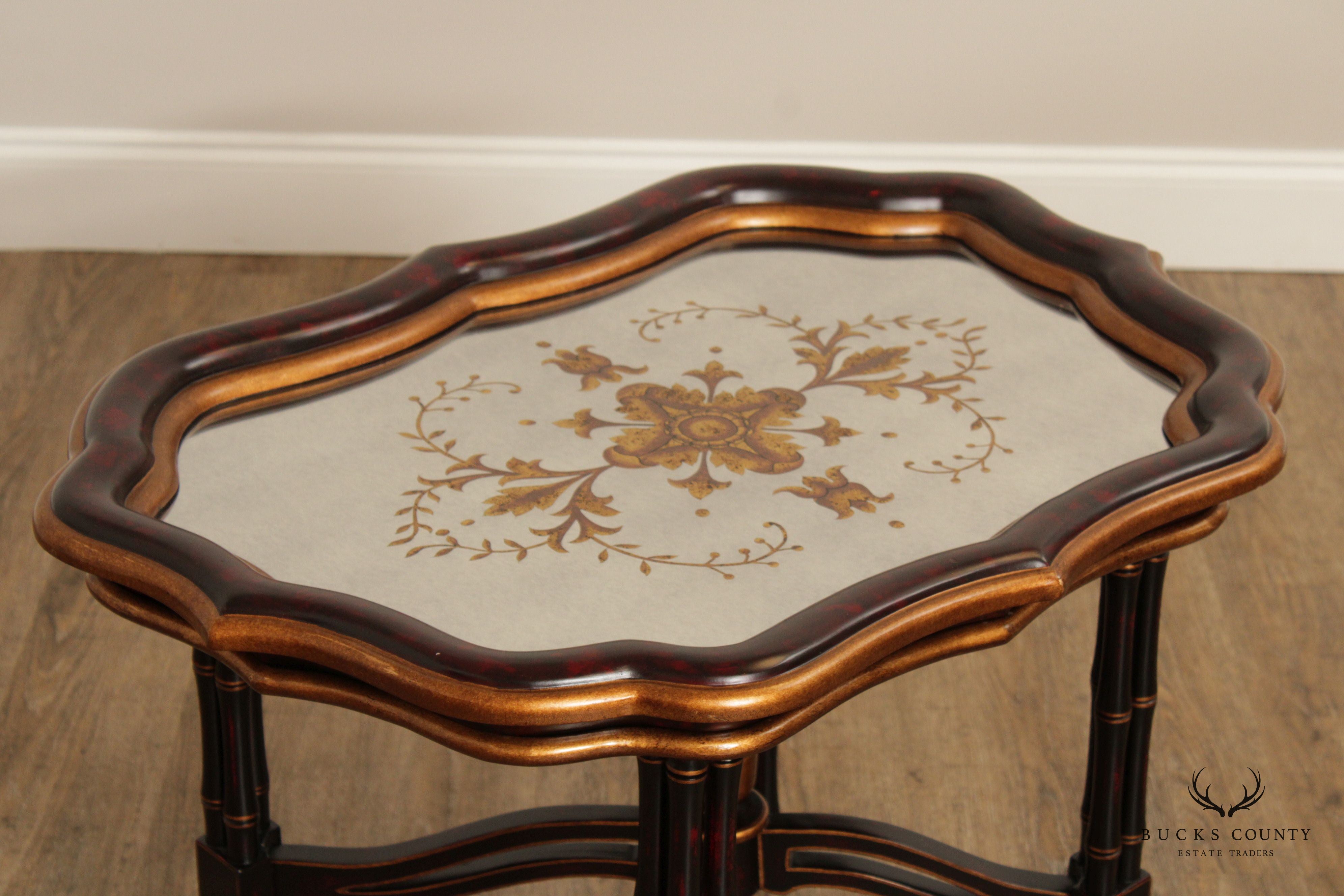 English Regency Style Partial Gilt Faux Bamboo Tray Table