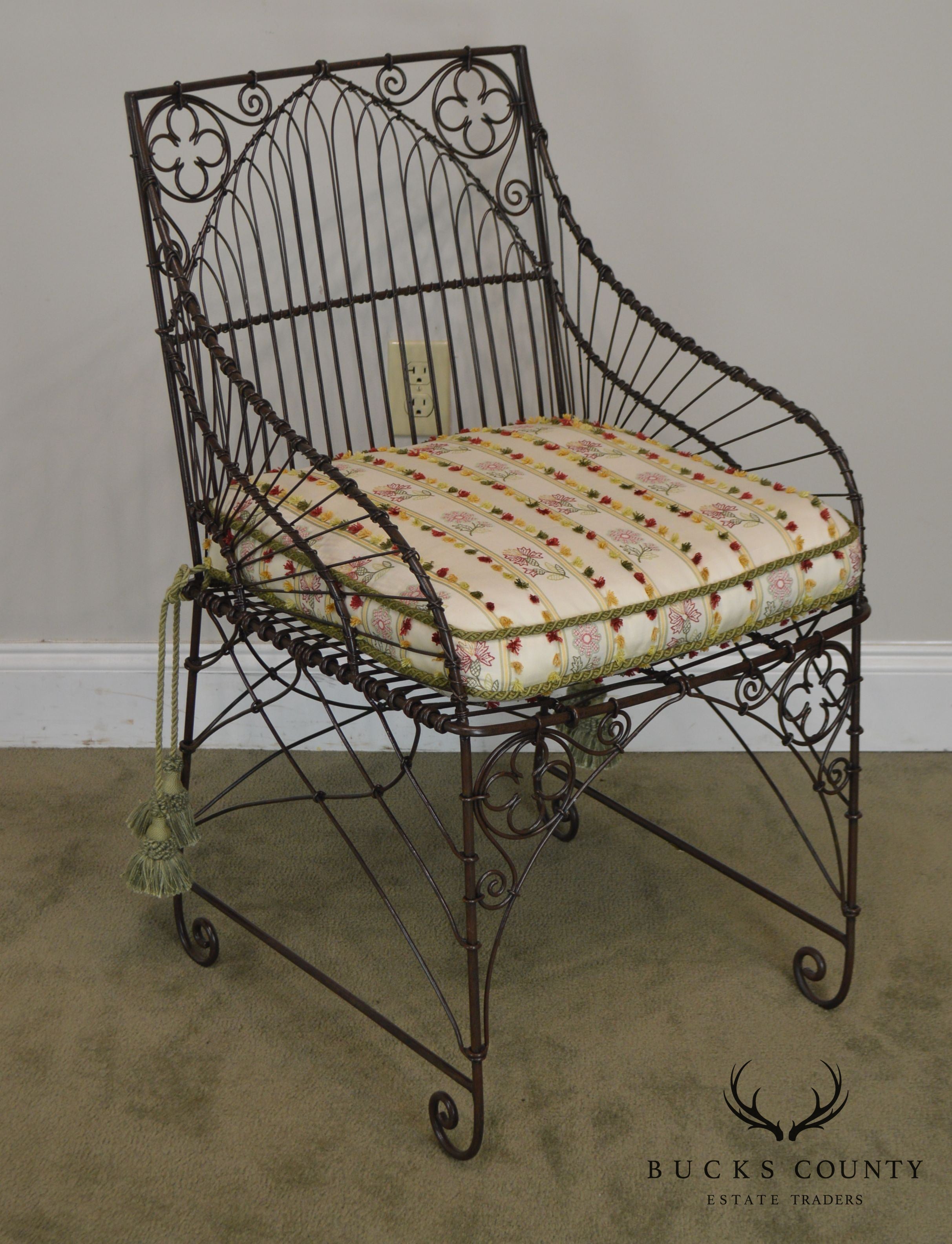 Palecek Victorian Style Metal Wire Armchair