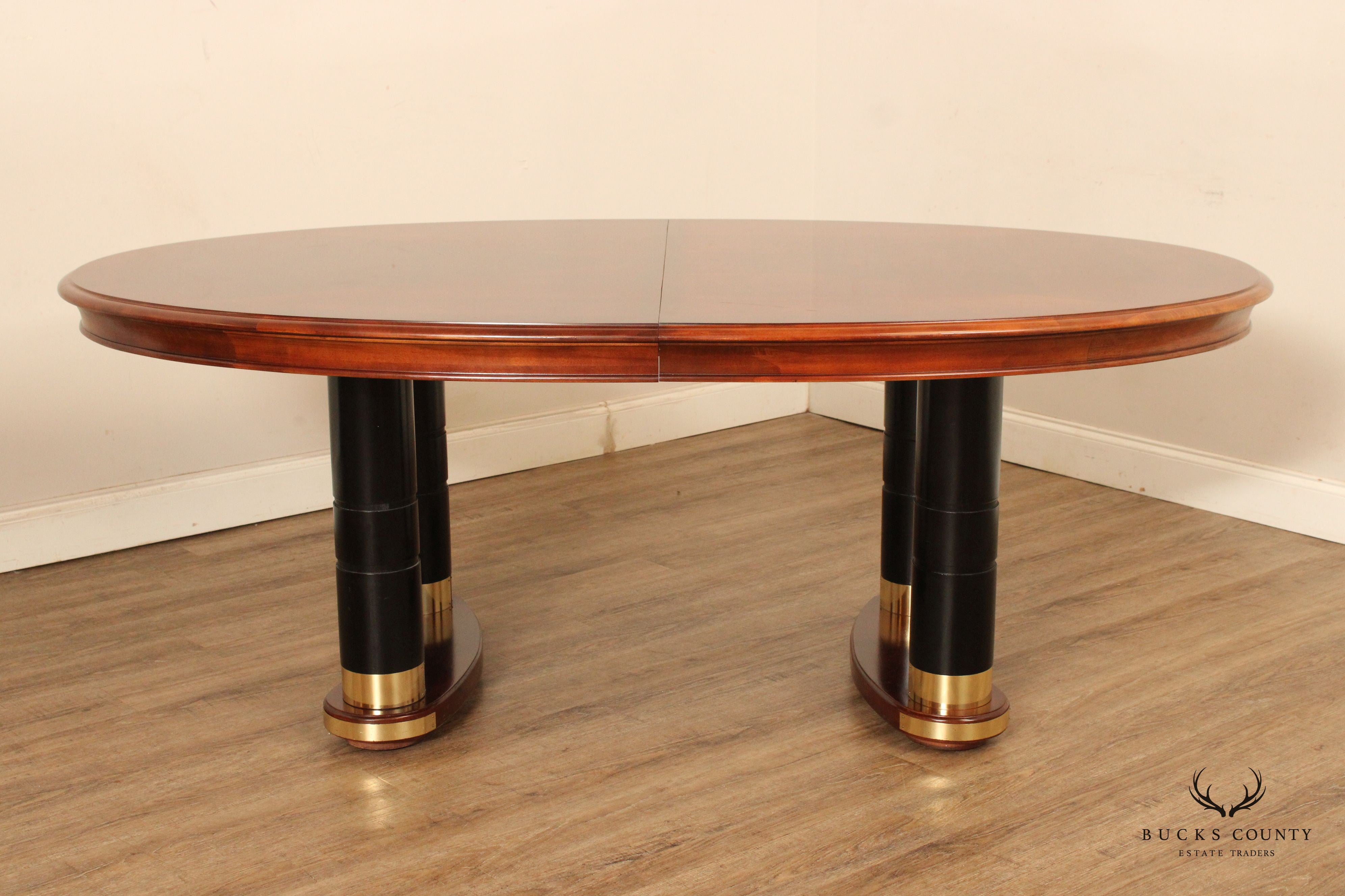 Stanley Empire Style Extendable Oval Cherry Dining Table