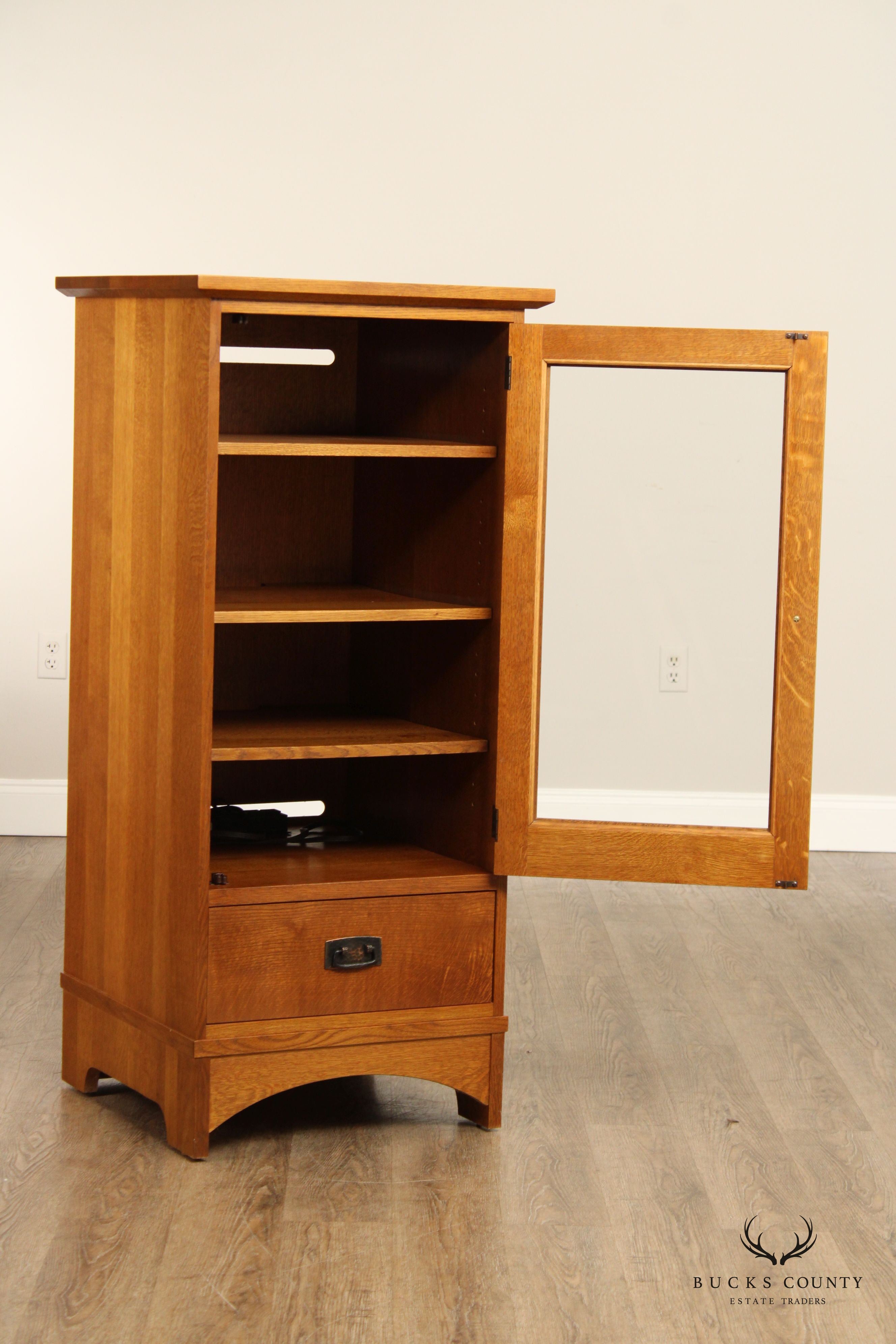 Stickley Mission Collection Oak One Door Media Cabinet