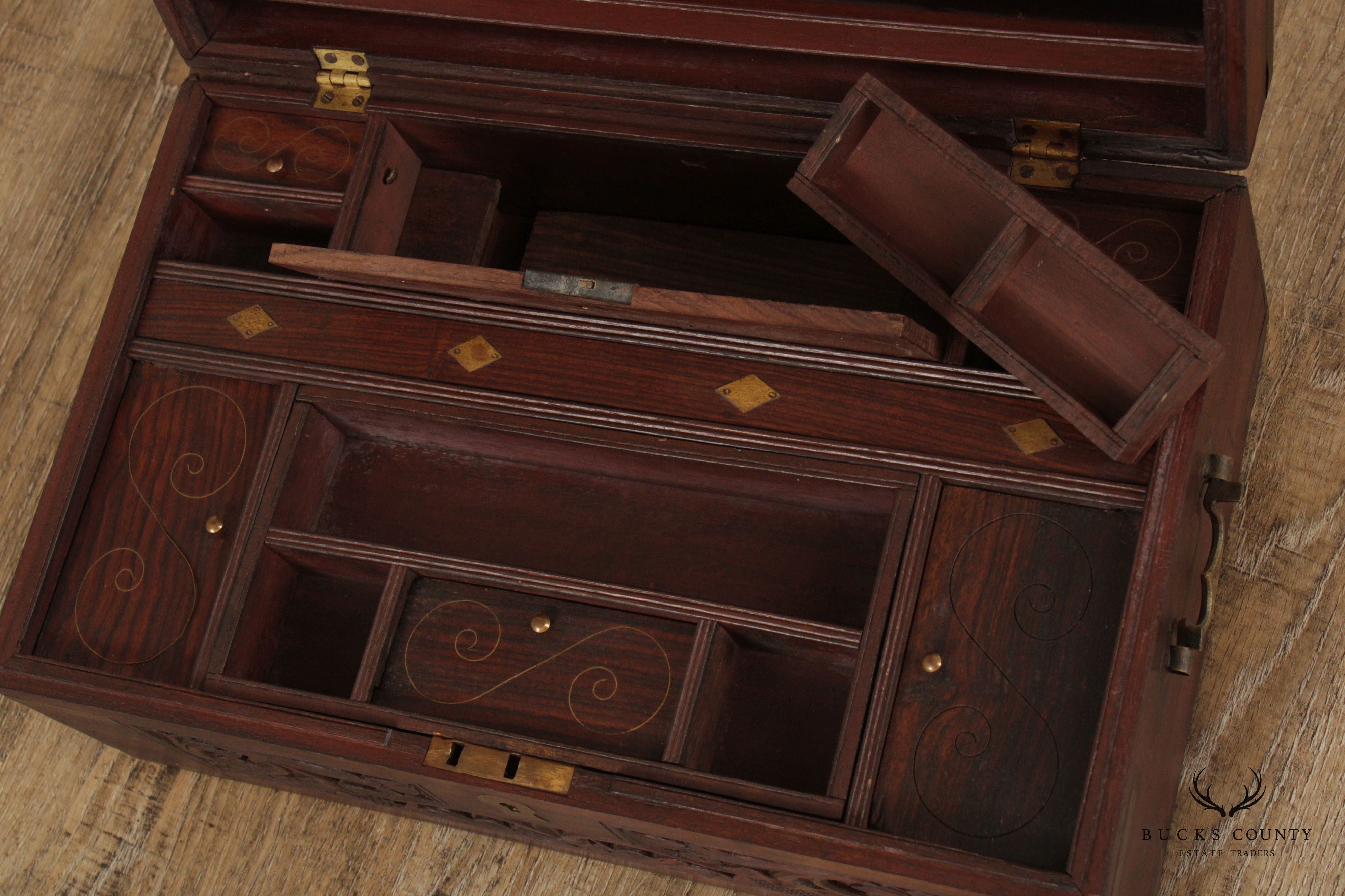 Antique 19th Century Anglo Indian Rosewood Travel Desk