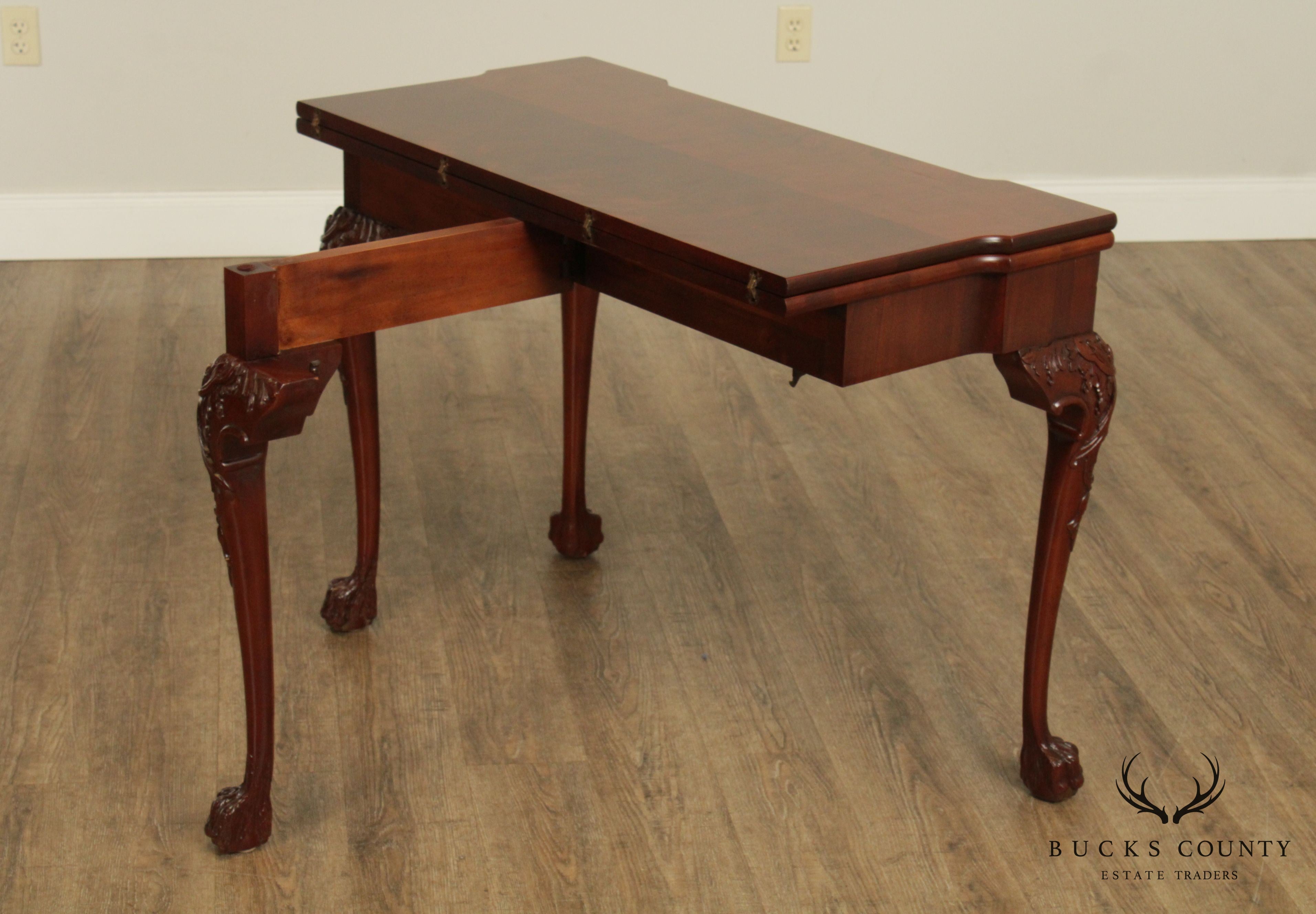 Chippendale Style Custom Quality Mahogany Game Table