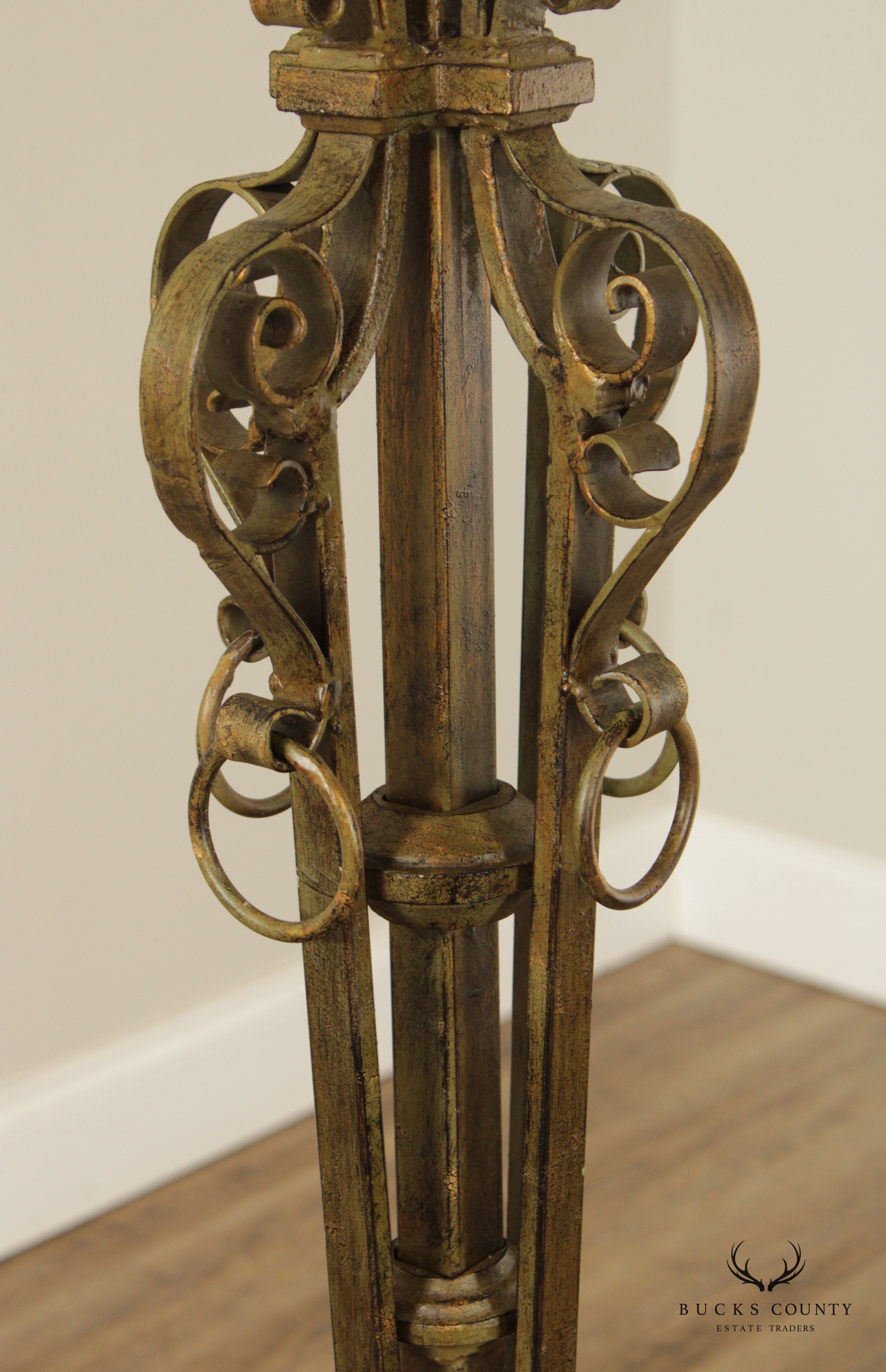 Victorian Style Scrolling Wrought Iron Floor Lamp