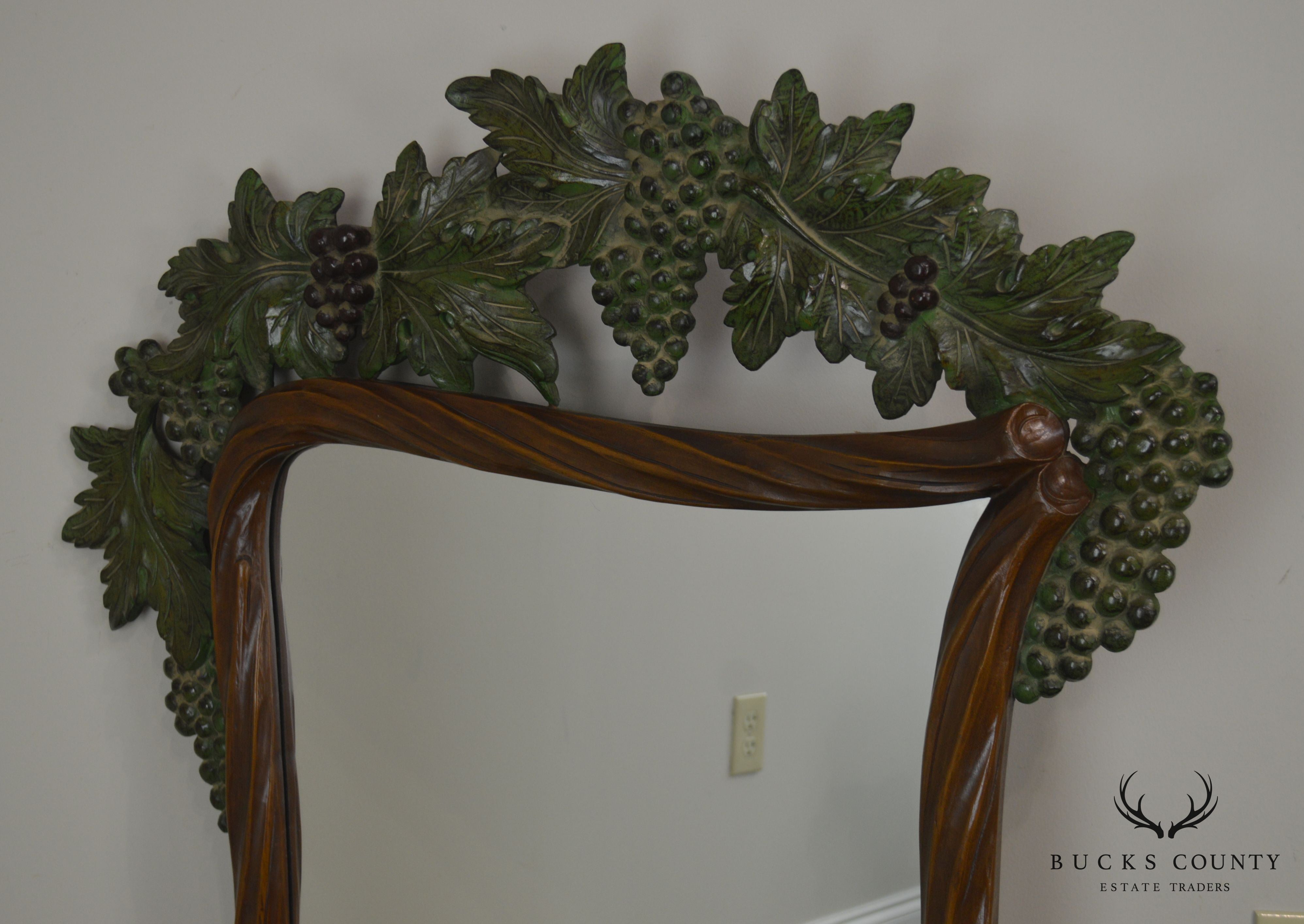 Bettis Brooke Grapevine Carved Hanging Wall Mirror