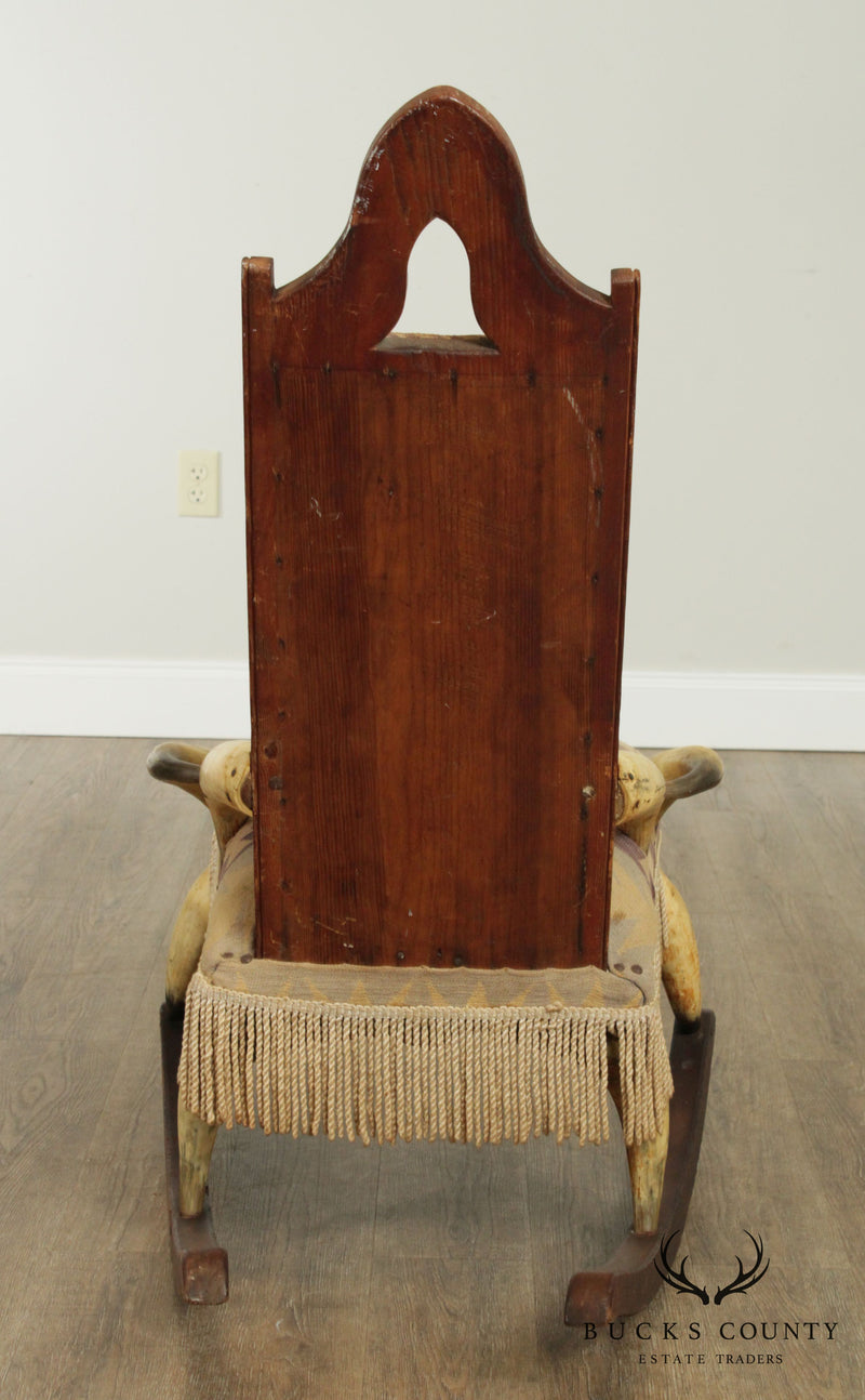 Antique South West Steer Horn Rocker, Rocking Chair