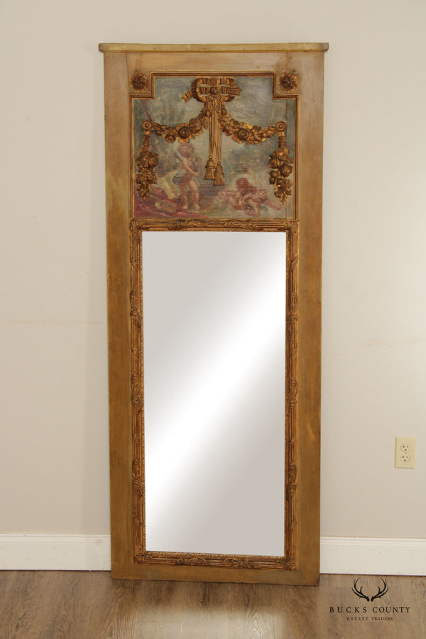 Antique French Louis XVI Monumental Trumeau Mirror