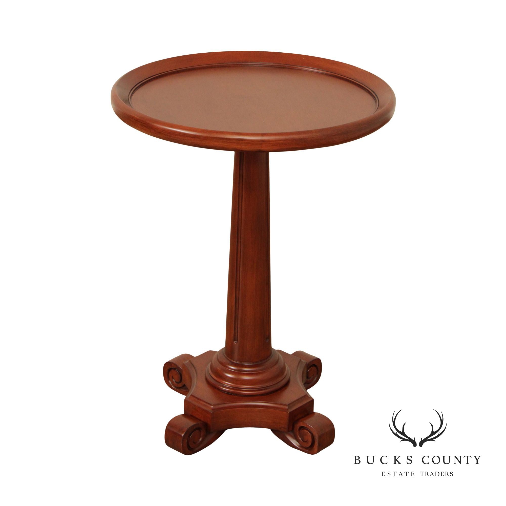 American Empire Style Round Cherry Side Table