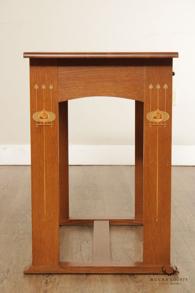 Stickley Harvey Ellis Inlaid Oak Writing Desk