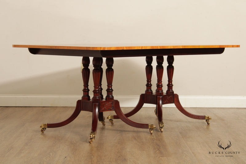 Baker Historic Charleston Reproductions Double Pedestal Mahogany Dining Table