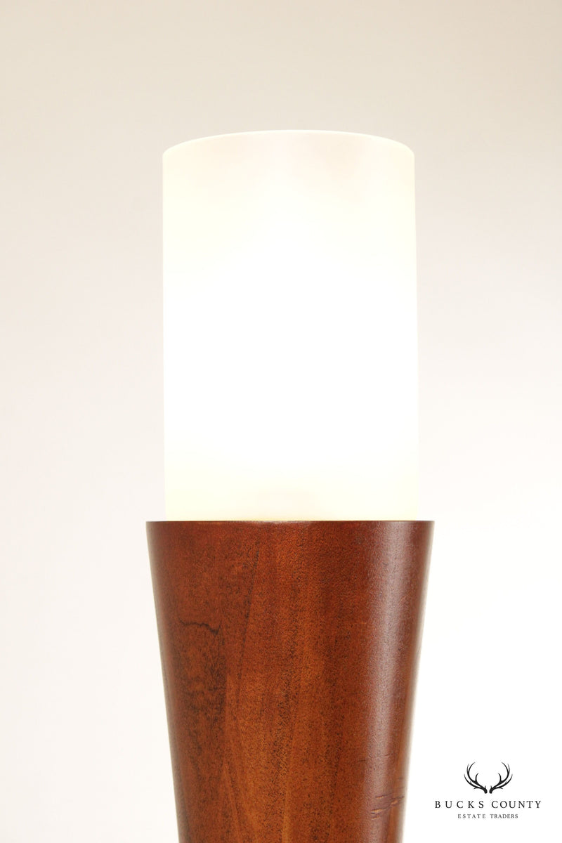 Organic Modern Style Wood and Glass Floor Lamp