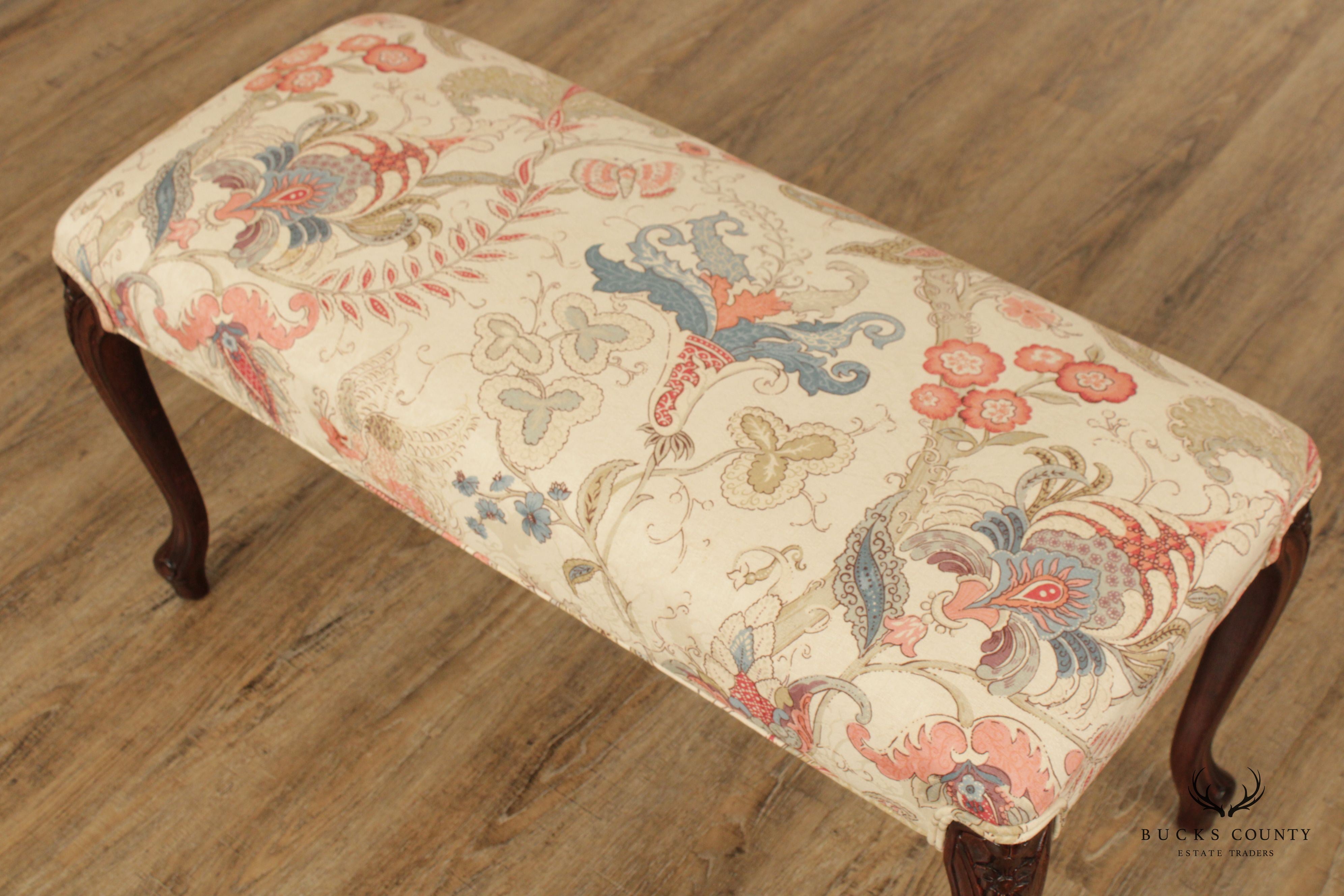 French Louis XV Custom Upholstered Bench