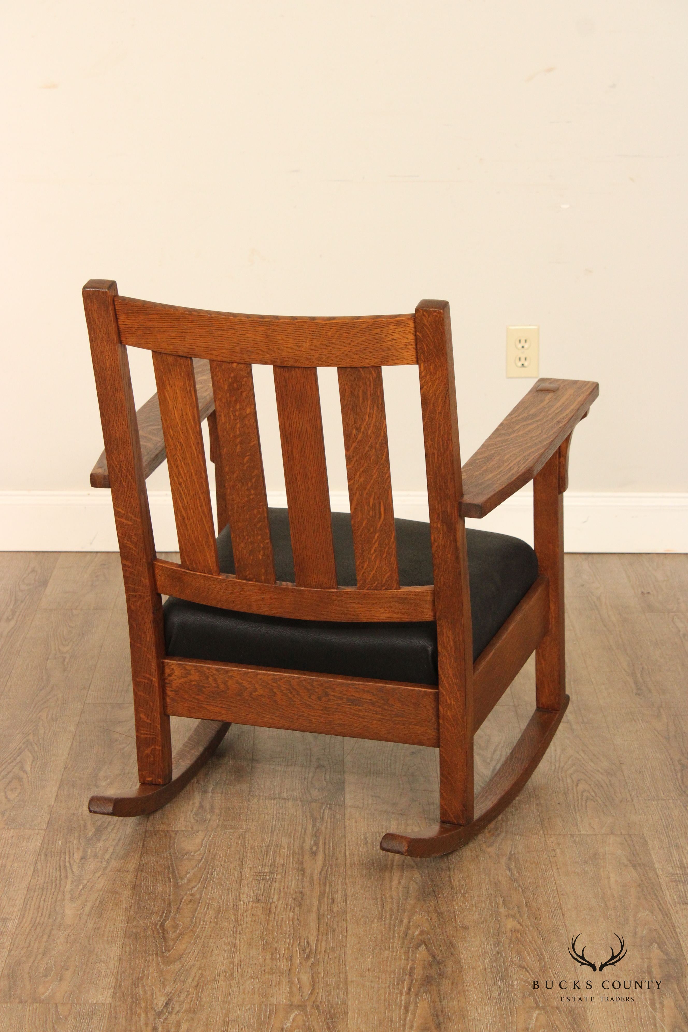 Antique Mission Style Oak Rocking Chair