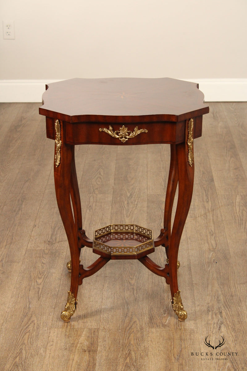 Maitland Smith French Régence Style Inlaid Mahogany Table
