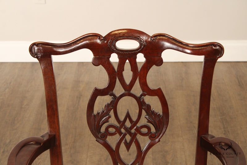 Baker Historic Charleston Chippendale Style Set of Eight Mahogany Dining Chairs