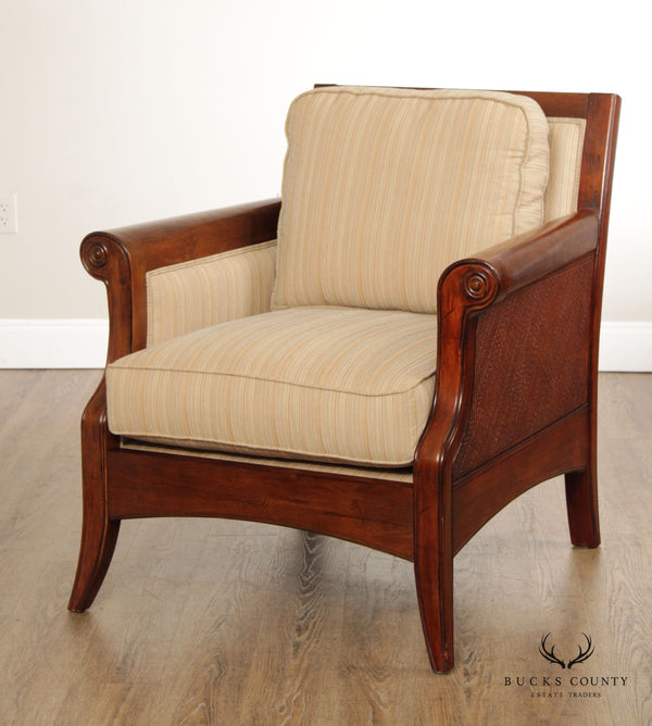 Bassett Furniture British Colonial Style Woven Rattan Lounge Chair