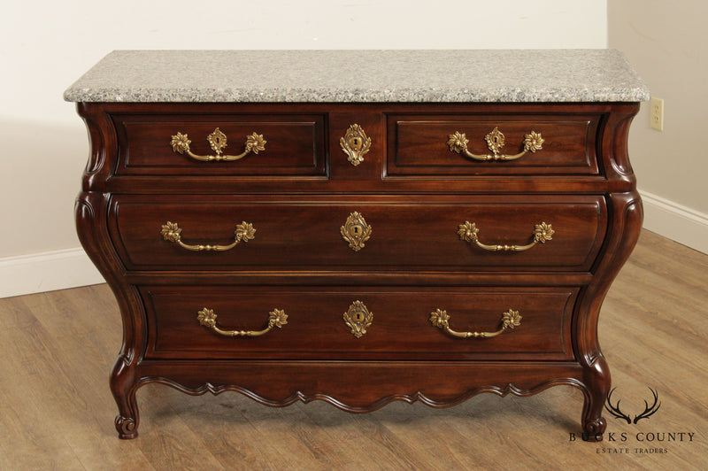 E J Victor French Louis XV Style Bombe Commode Chest