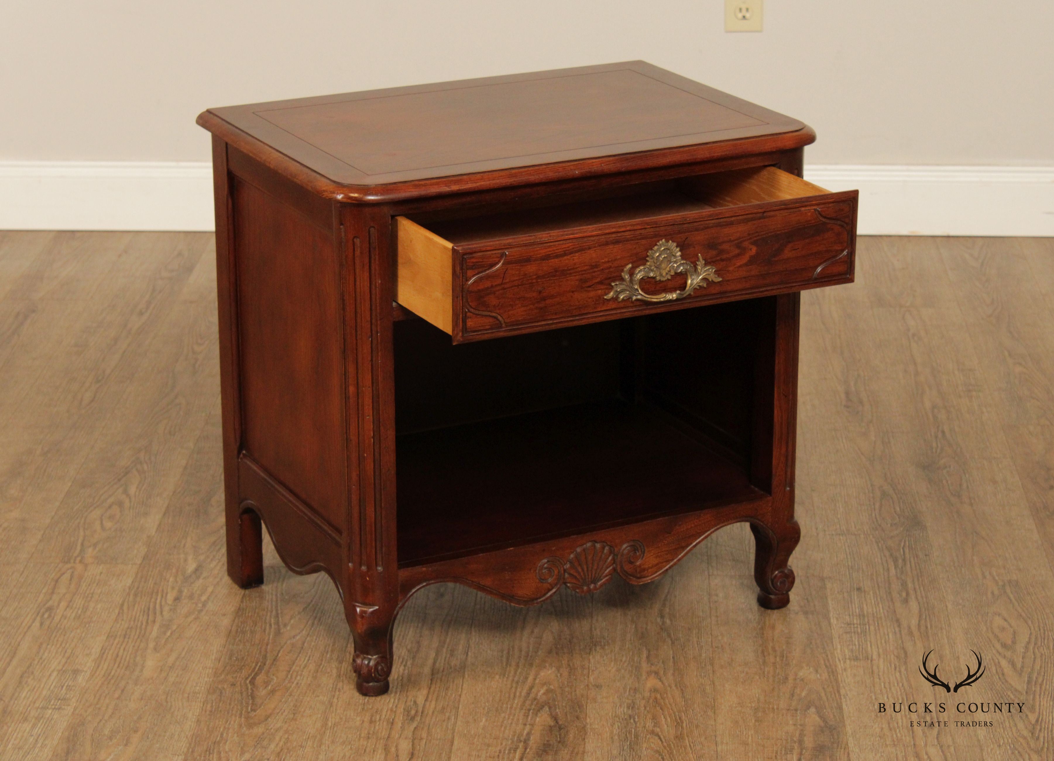 Baker Furniture French Provincial Style Pair of Nightstands