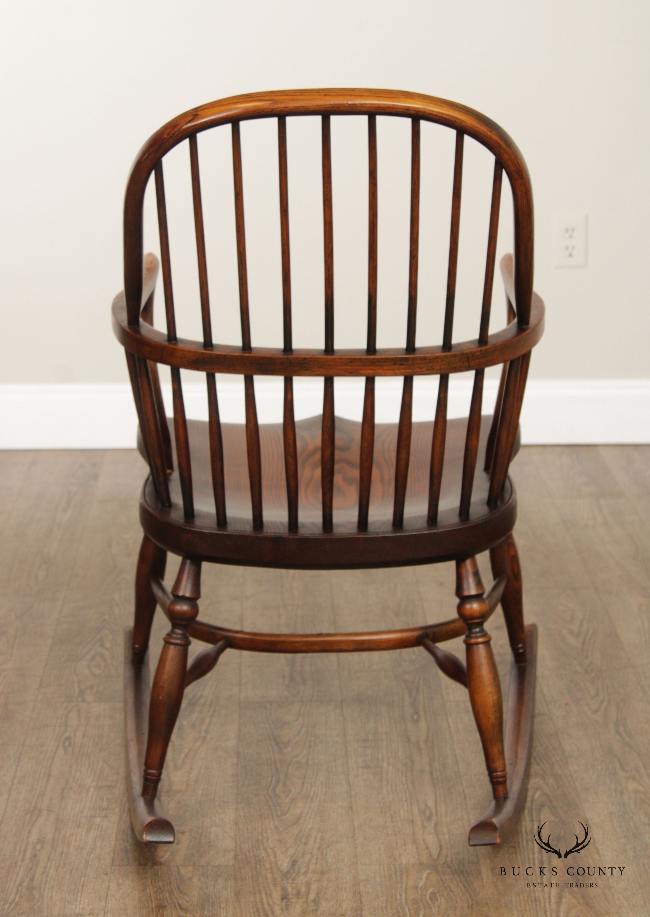 English Yew Wood Sack Back Windsor Rocker