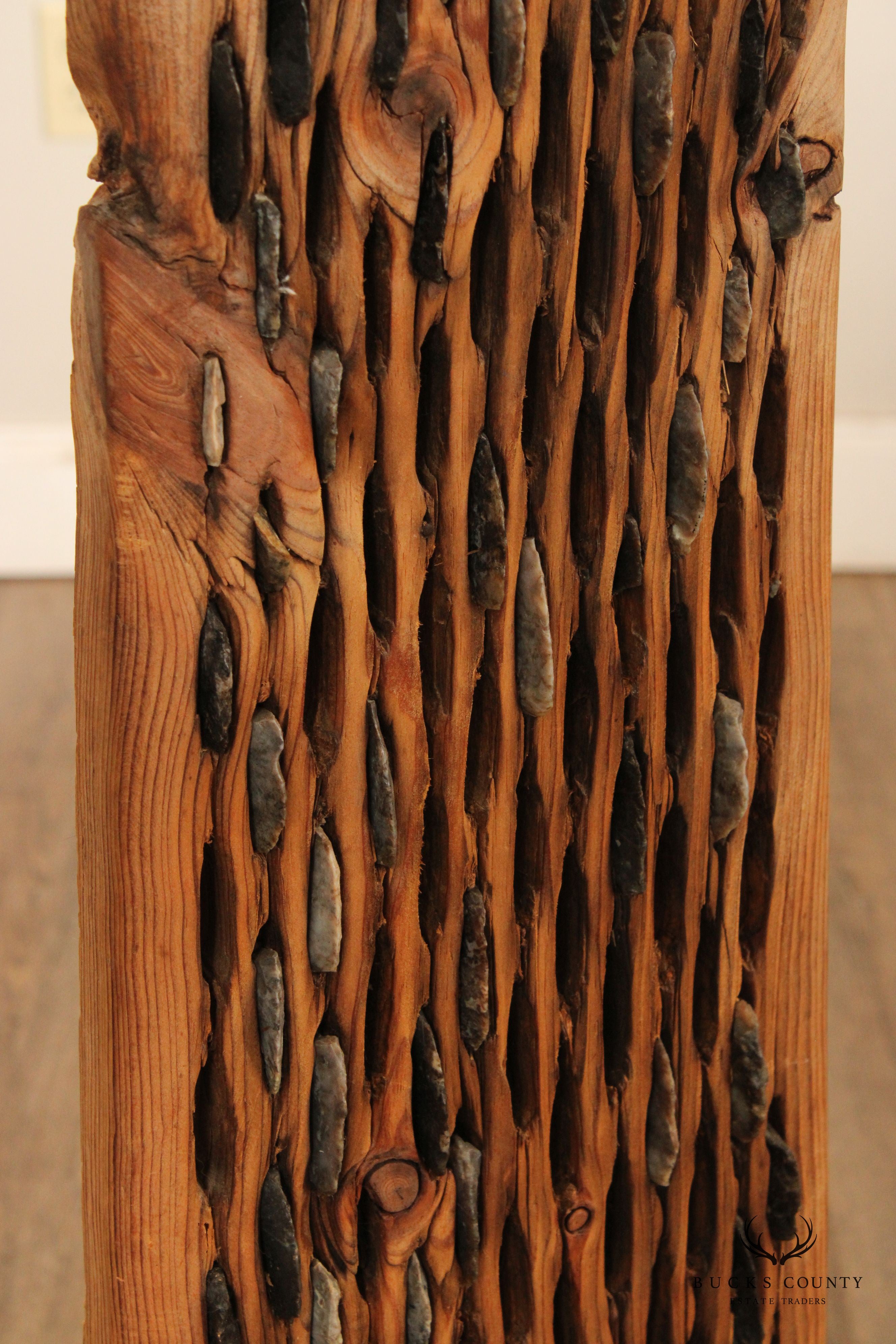 Vintage Abstract Reclaimed Natural Wood Tall Sculpture