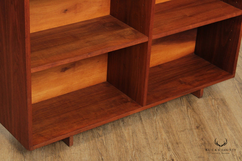 Mid-Century Modern Walnut Double Bookcase