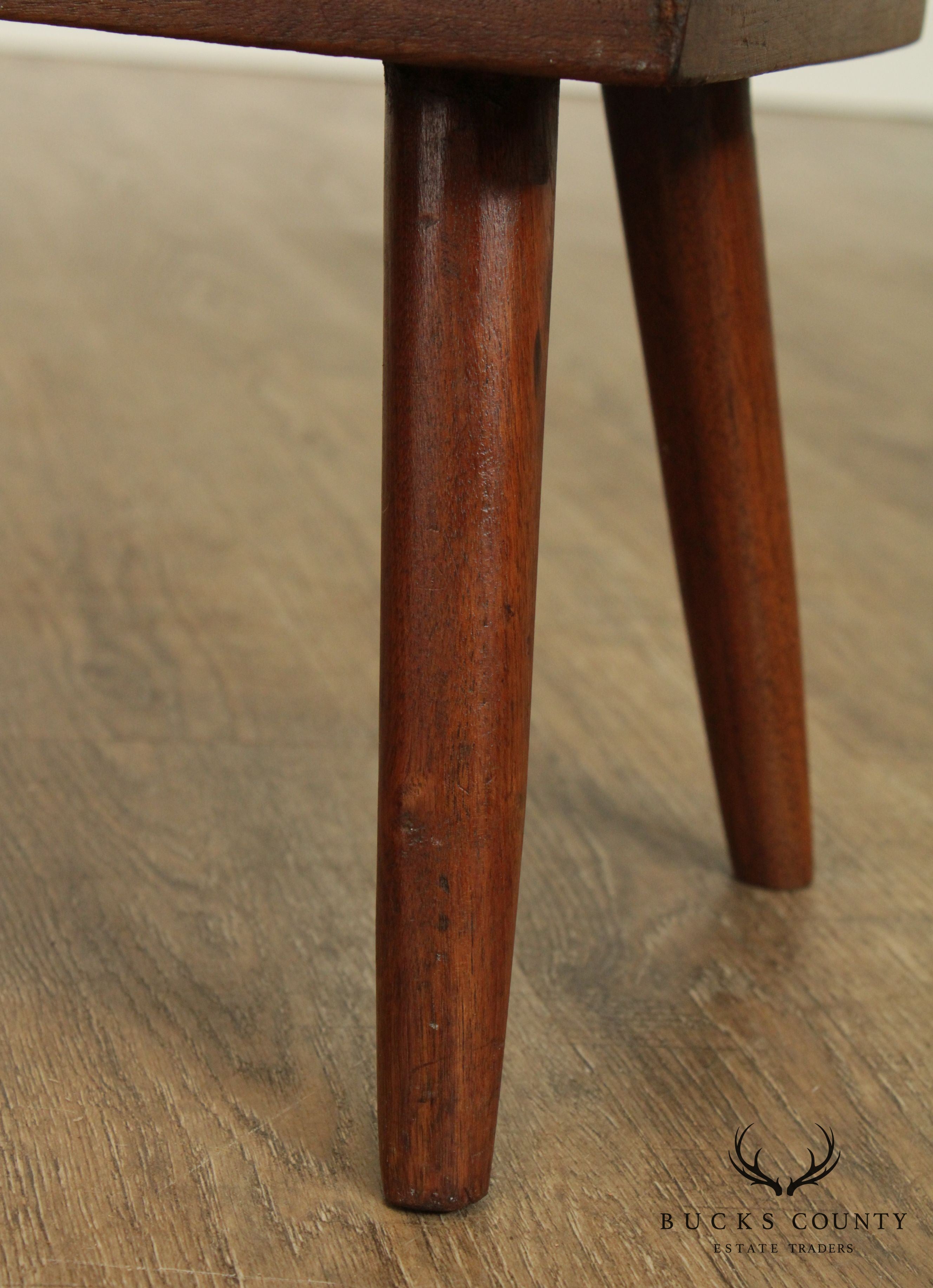 Studio Crafted Mid Century Walnut Small Stool