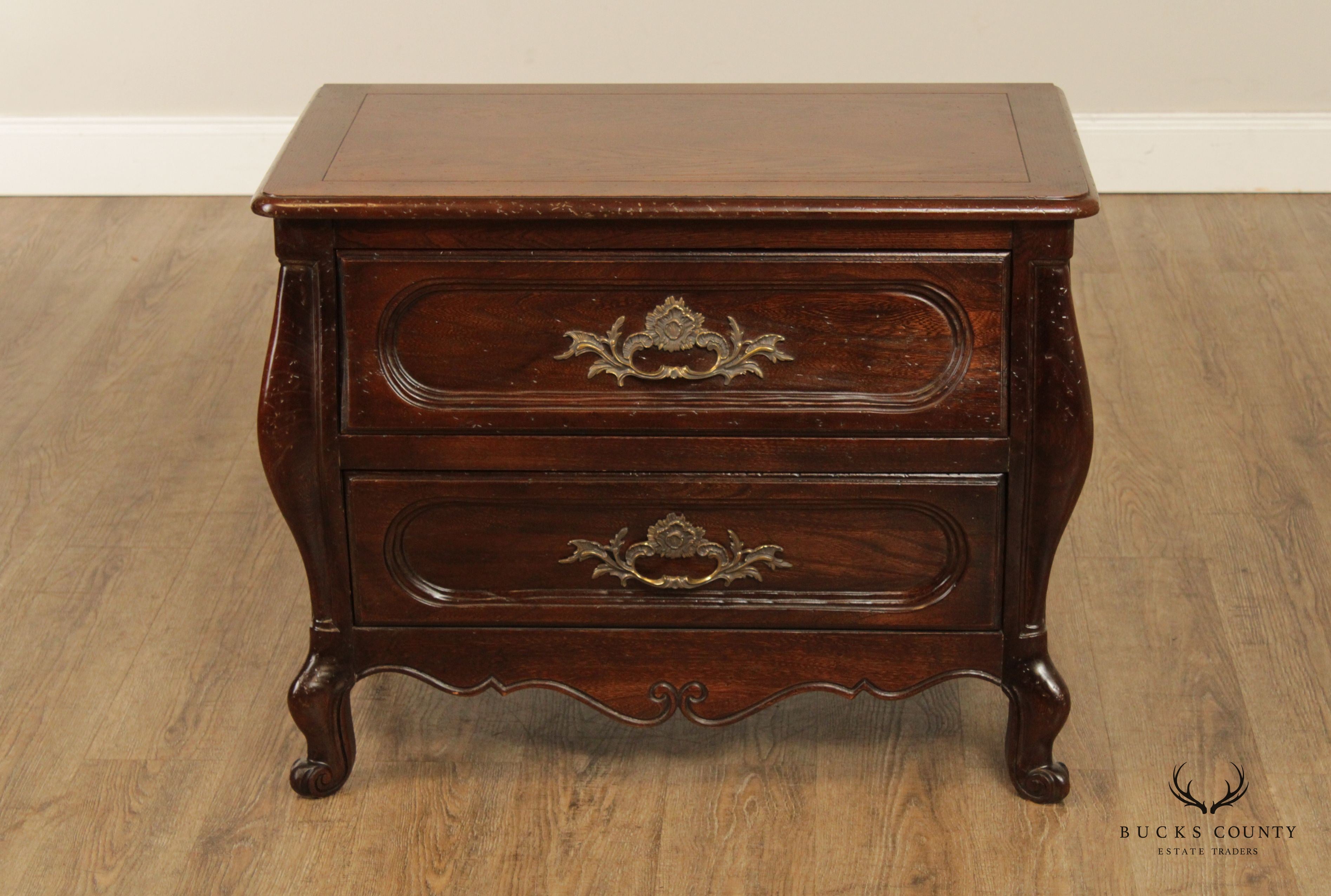 Baker Furniture French Louis XV Style Bombe Nightstand