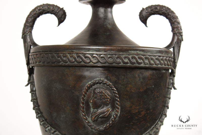 Maitland Smith Classical Style Cast Brass Urn