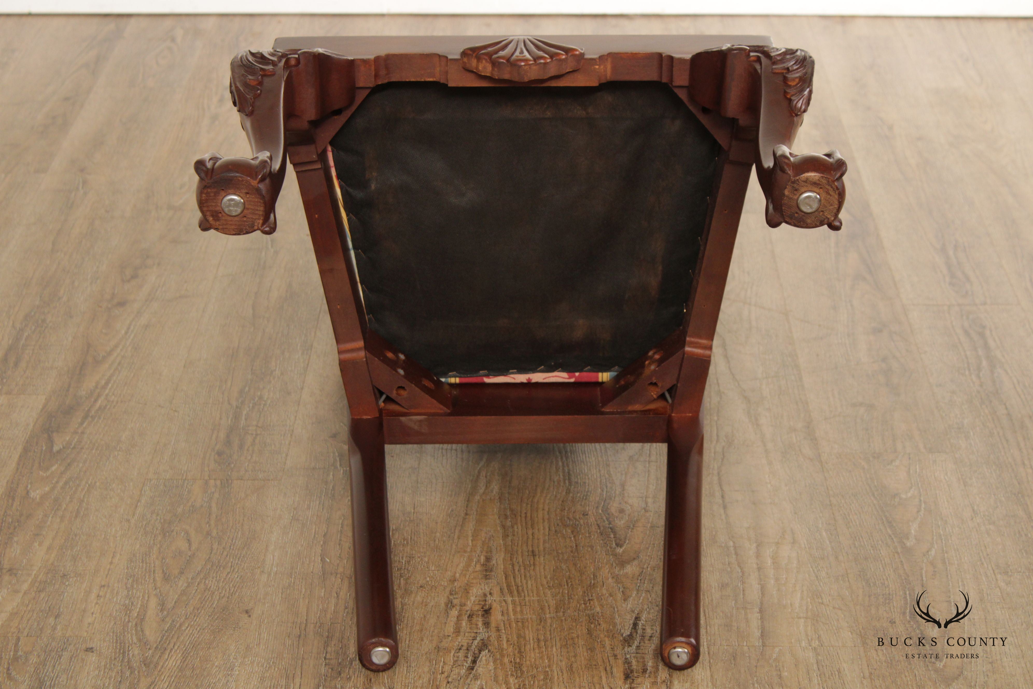 Custom Chippendale Style Mahogany Ball and Claw Foot Side Chair