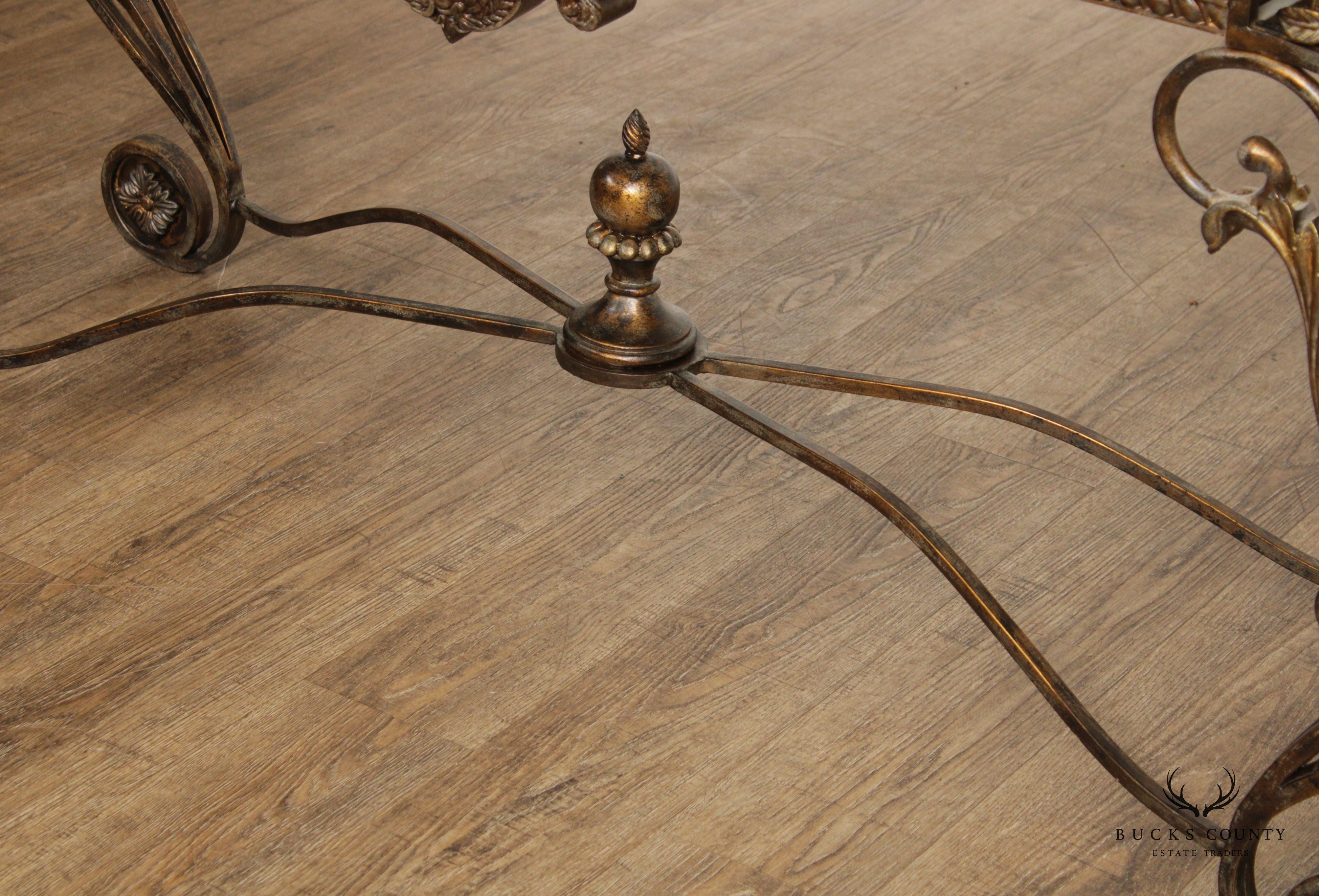 French Louis XV Style Wrought Iron Console Table