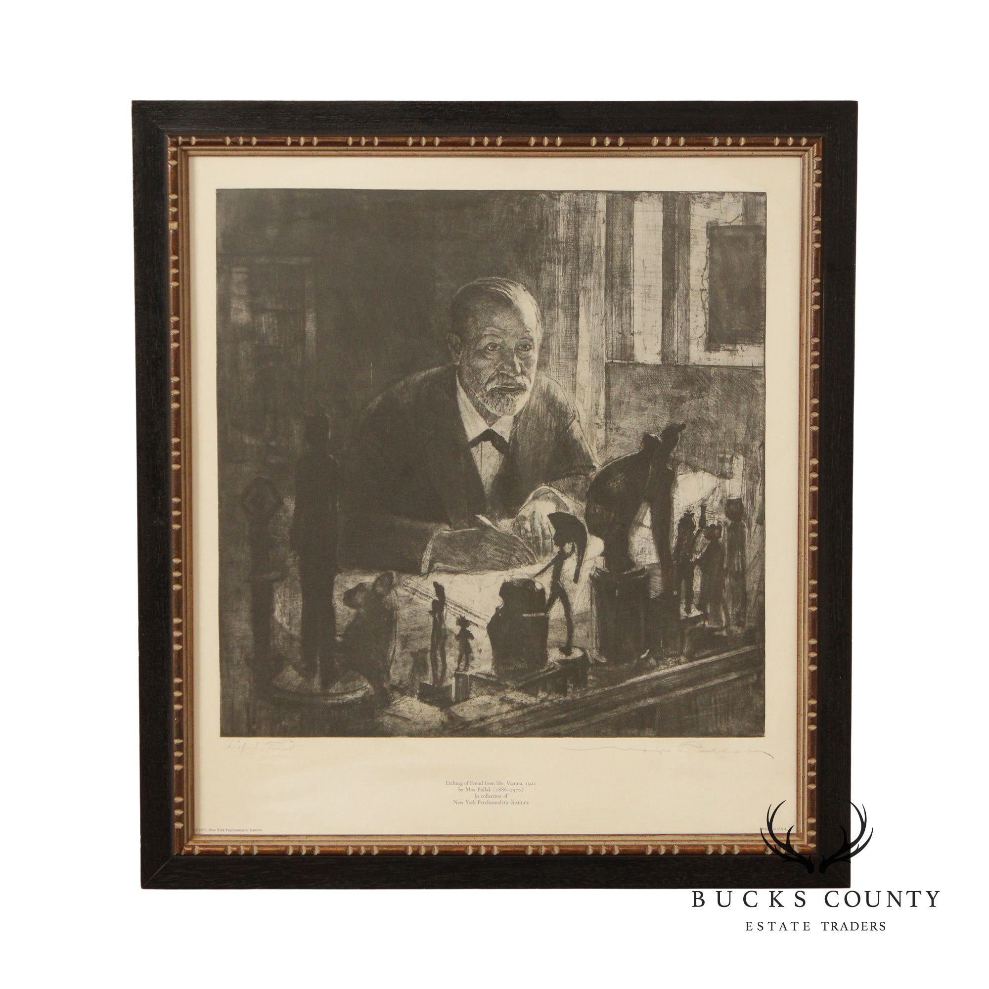 Max Pollak Framed Print of Sigmund Freud