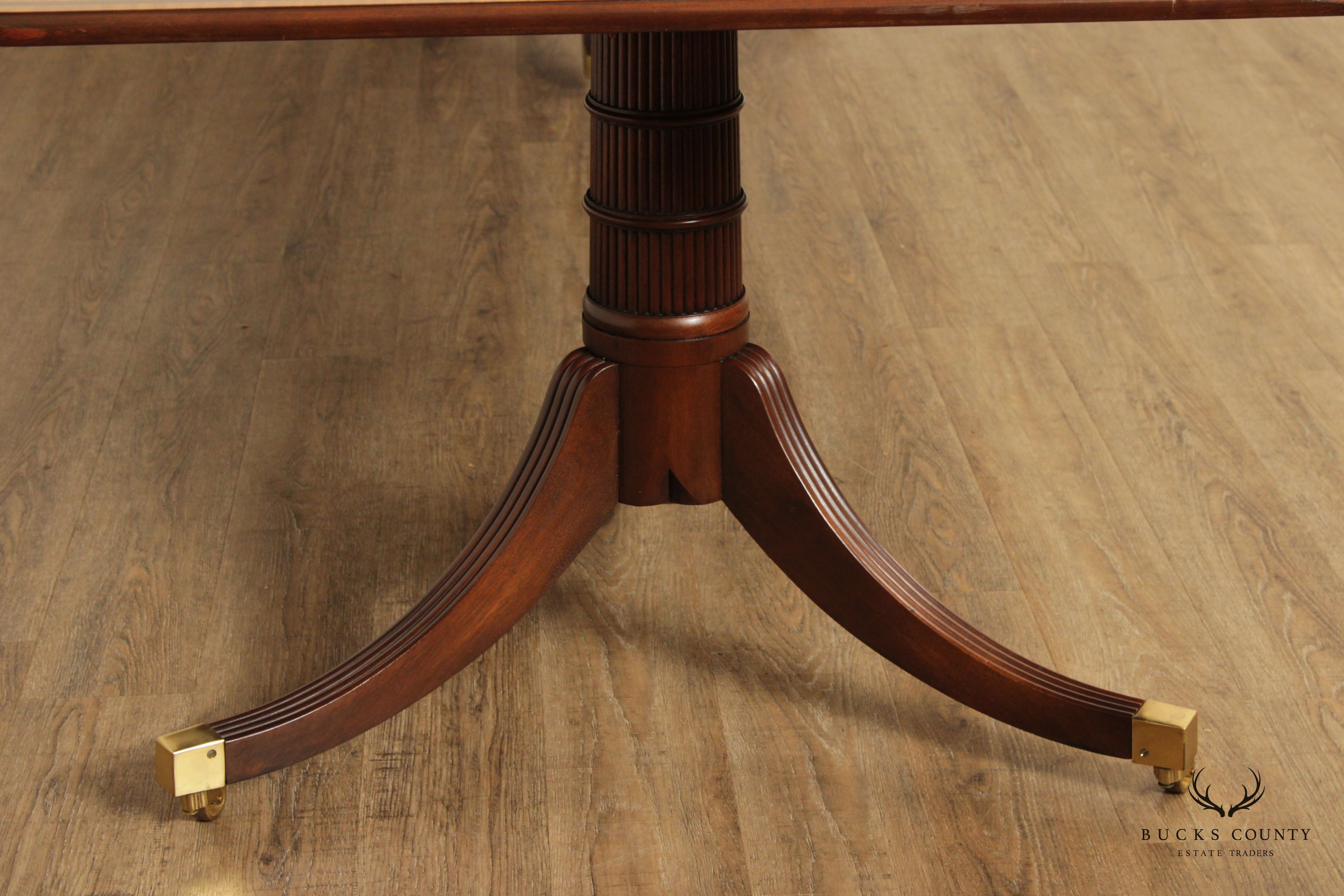 Baker Stately Homes Collection Banded Mahogany Extendable Dining Table