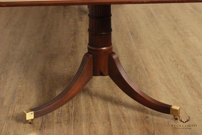 Baker Stately Homes Collection Banded Mahogany Extendable Dining Table