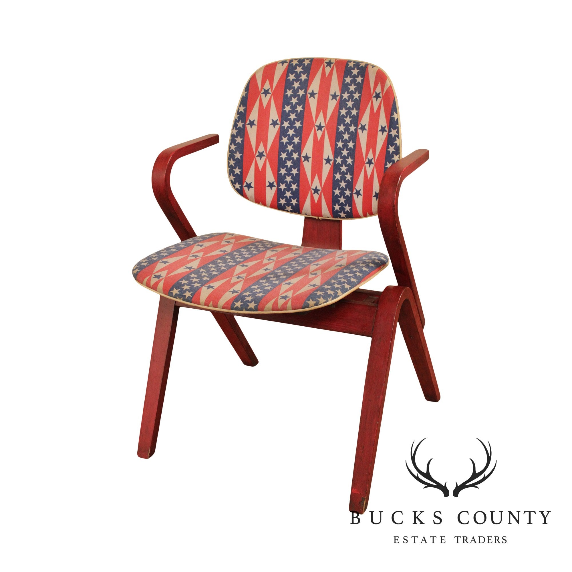 Thonet Mid Century Modern Bentwood Patriotic Armchair