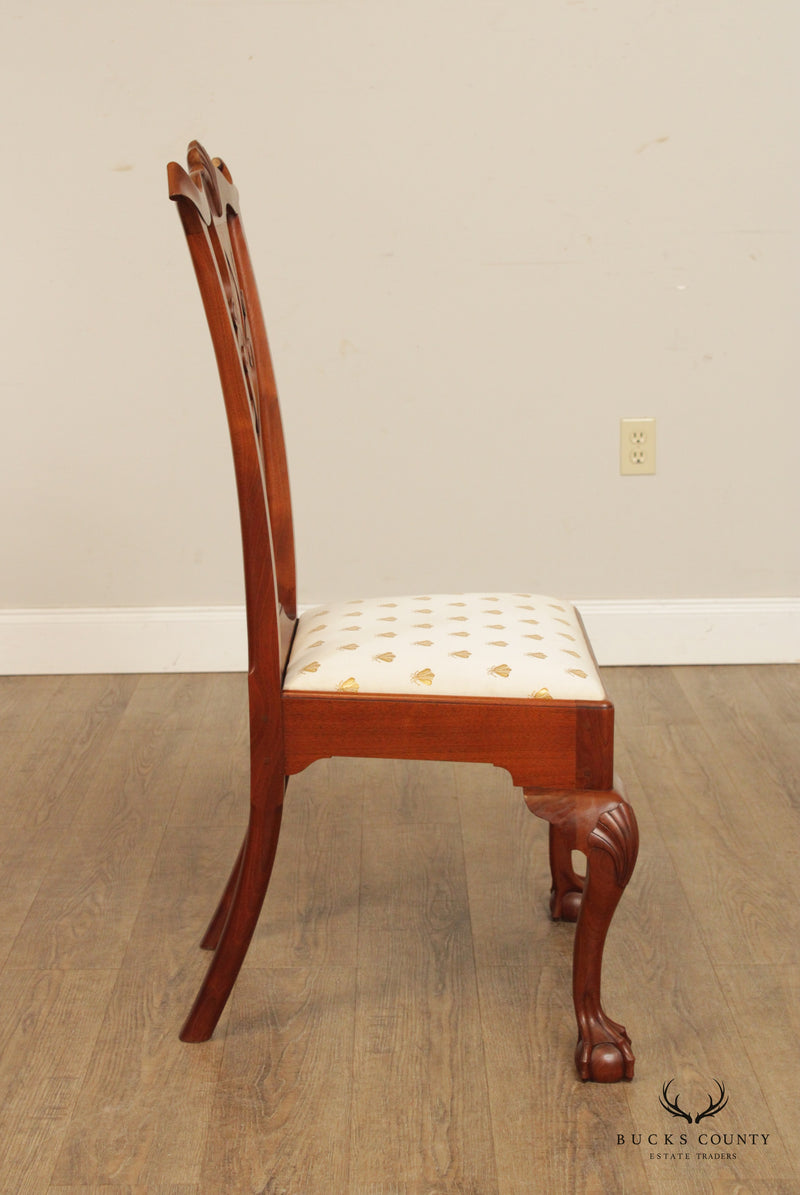 Irion Company Chippendale Style Custom Crafted Pair of Mahogany Side Dining Chairs