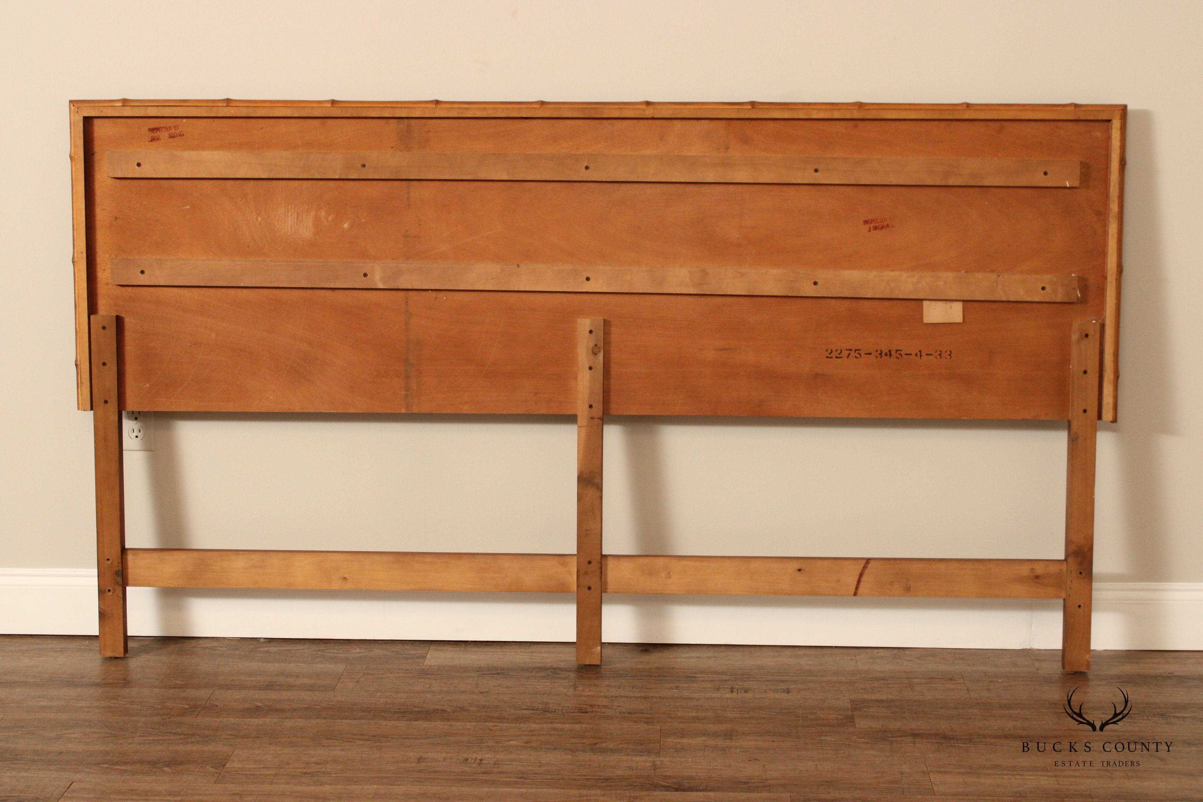 Mid Century Modern Faux Bamboo and Wicker King Size Headboard