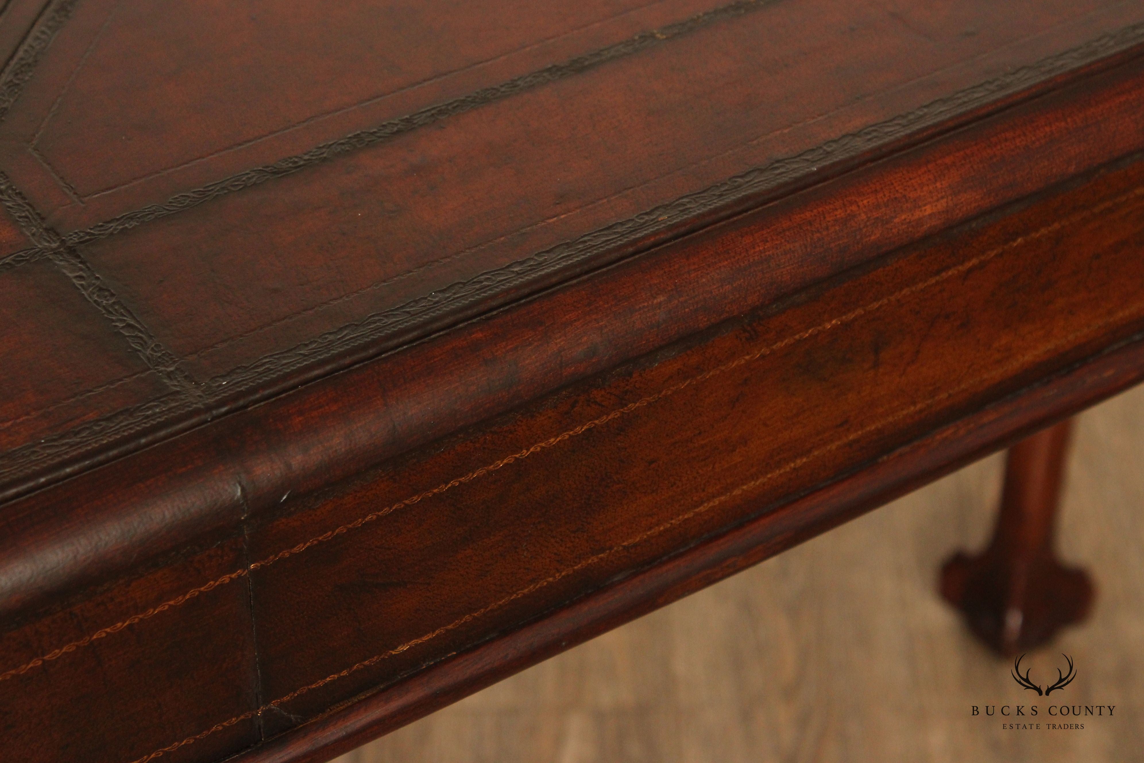 Chippendale Style Carved Mahogany Ball and Claw Foot Console Table