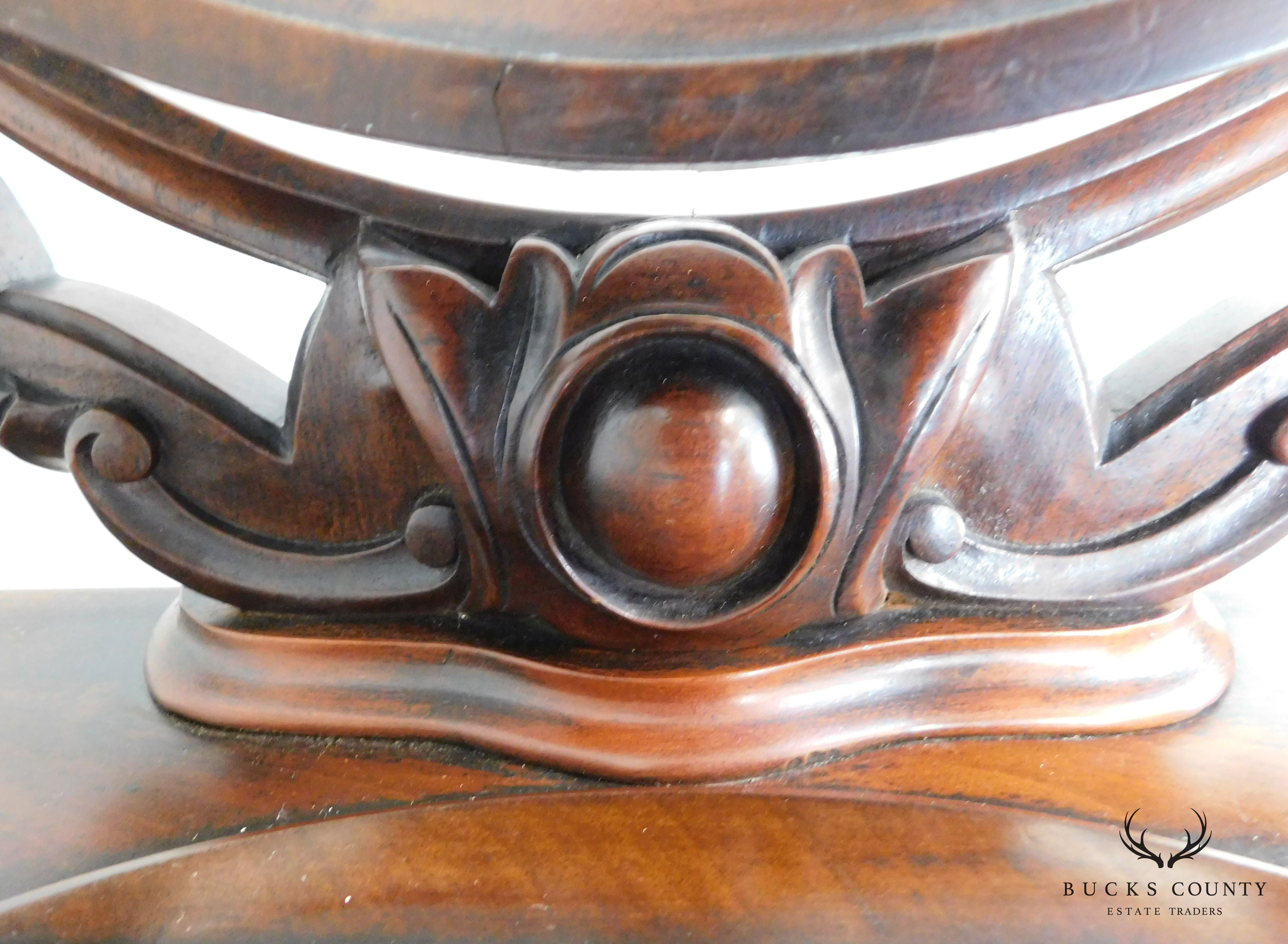 Victorian Shaving Mirror on Walnut Stand