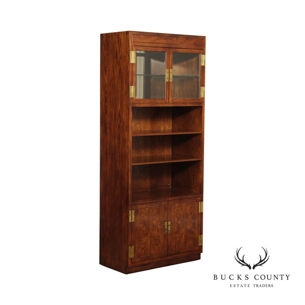 Henredon 'Scene One' Campaign Style Oak Display Bookcase Cabinet Cabinet`