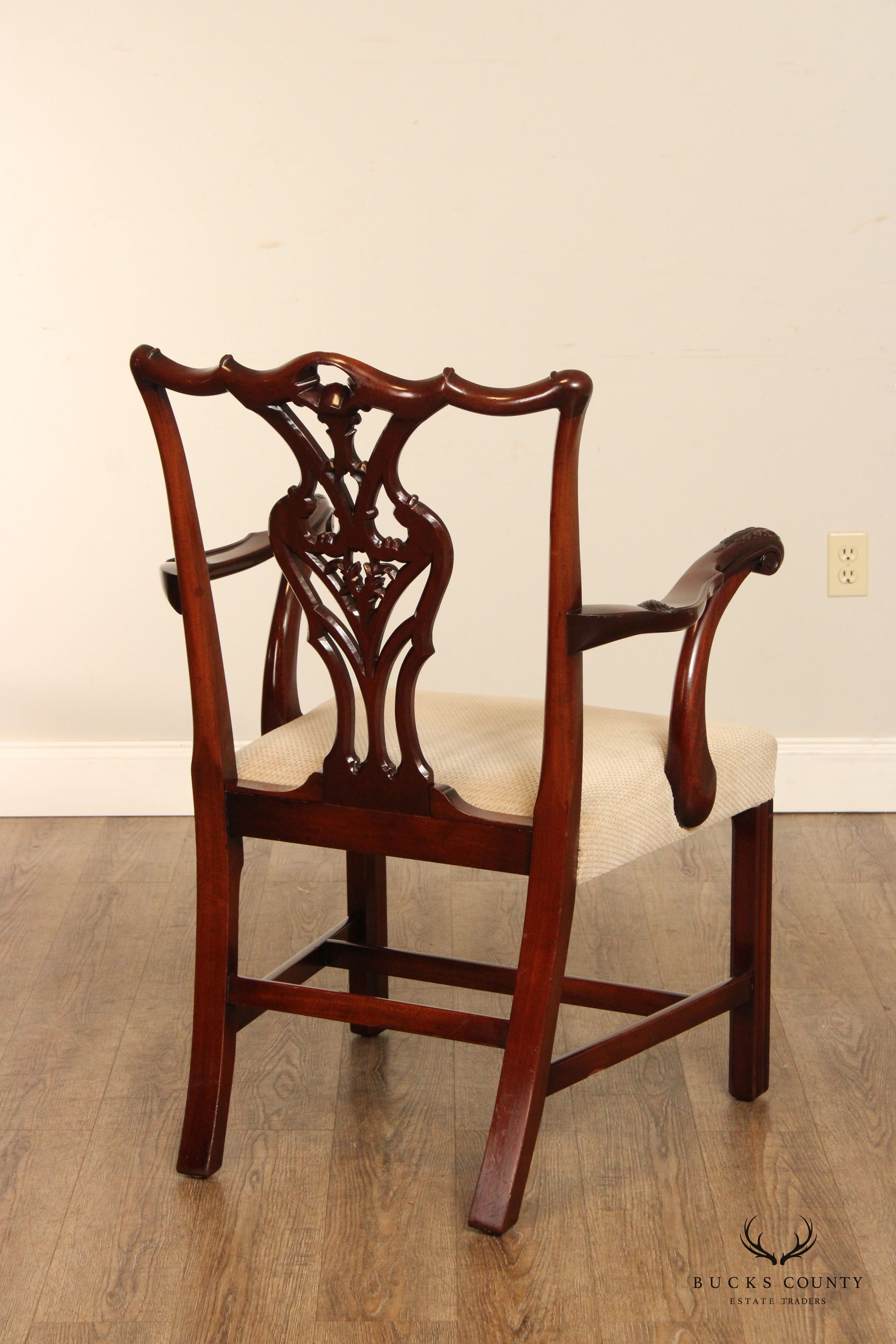 Fine Quality Chippendale Style Mahogany Carved Armchair