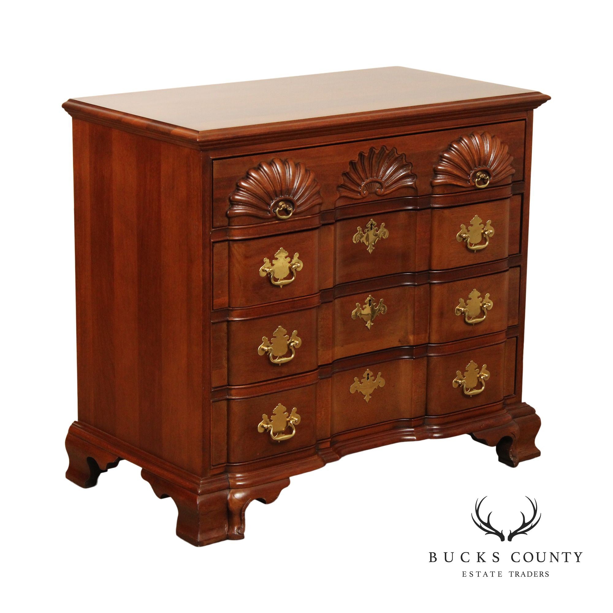 Link-Taylor Chippendale Style Mahogany Block Front Goddard Chest