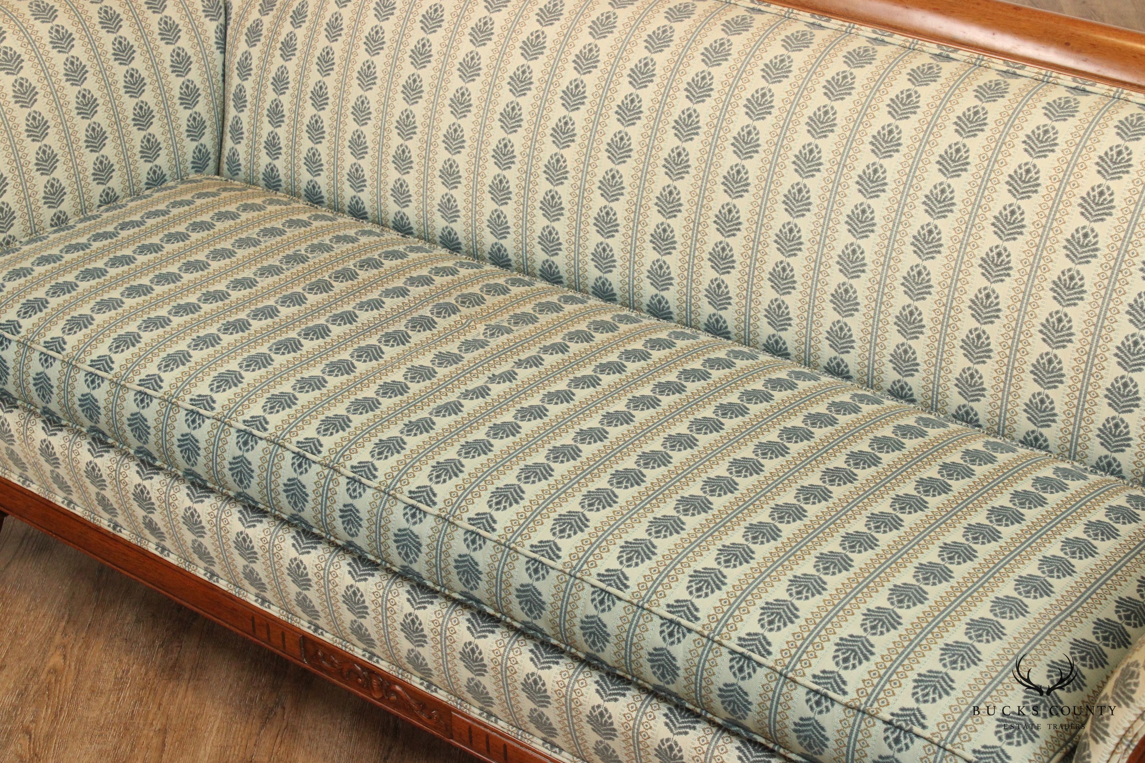Duncan Phyfe Style Vintage Carved Mahogan Sofa
