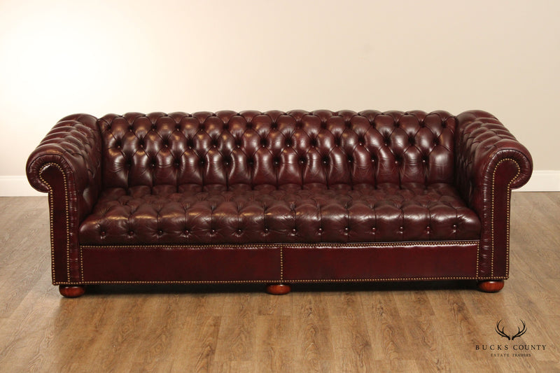 Quality Tufted Leather Chesterfield Style Sofa