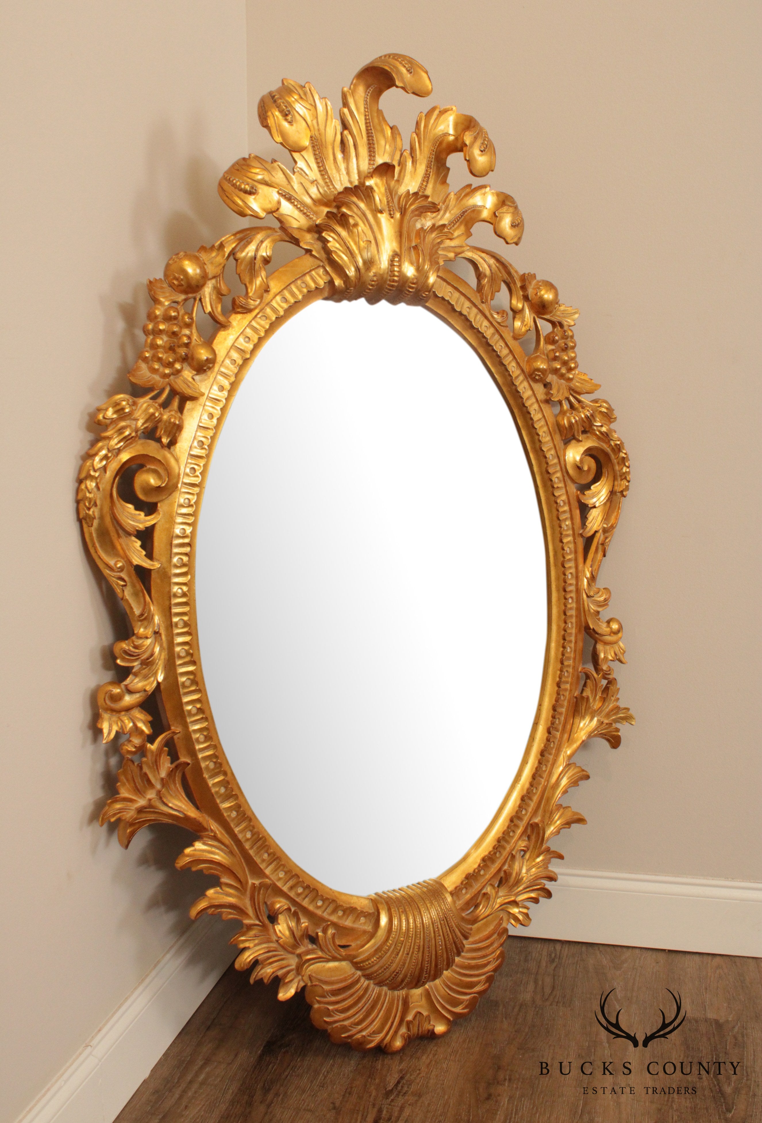 Harrison & Gil Dauphine Gilt Wood Rococo Style Wall Mirror