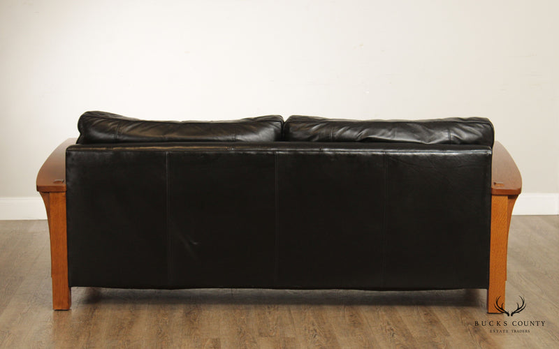 Stickley Mission Collection Leather Oak Street Sofa