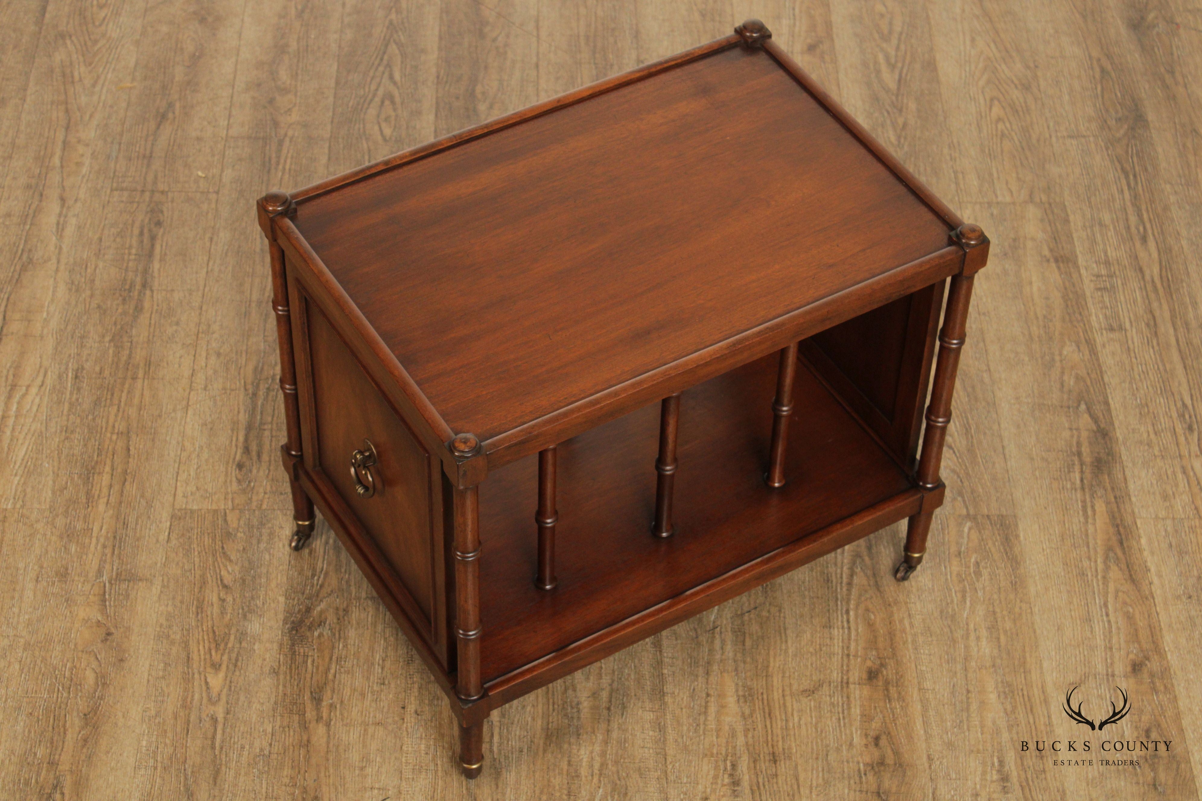 English Regency Style Mahogany Magazine Stand Side Table